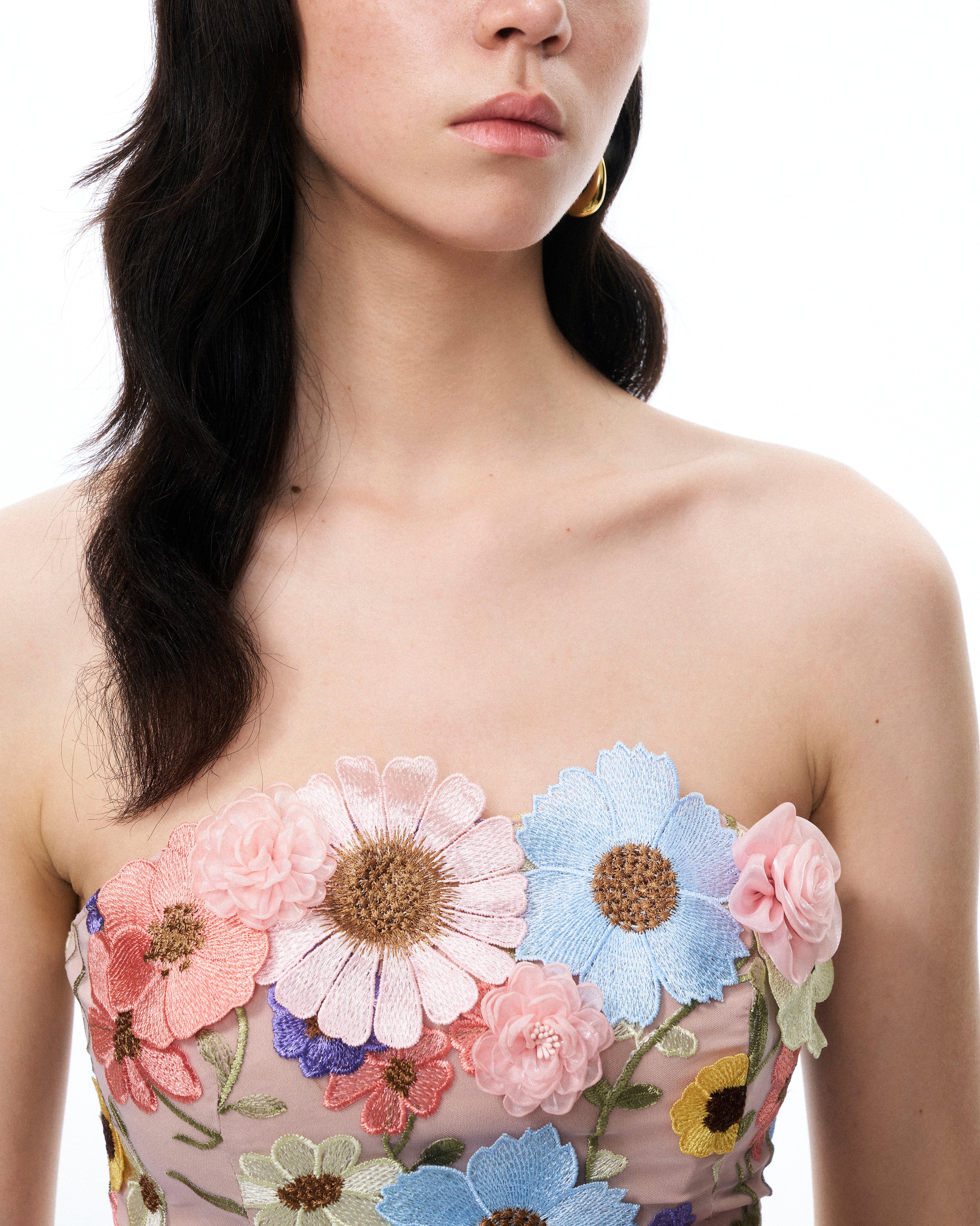 Odalys Floral Embroidered Mini Dress - Pastel Multi | JW PEI