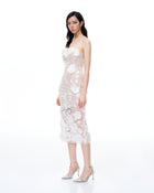 Lysandra 3D Floral Embroidered Maxi Dress - White