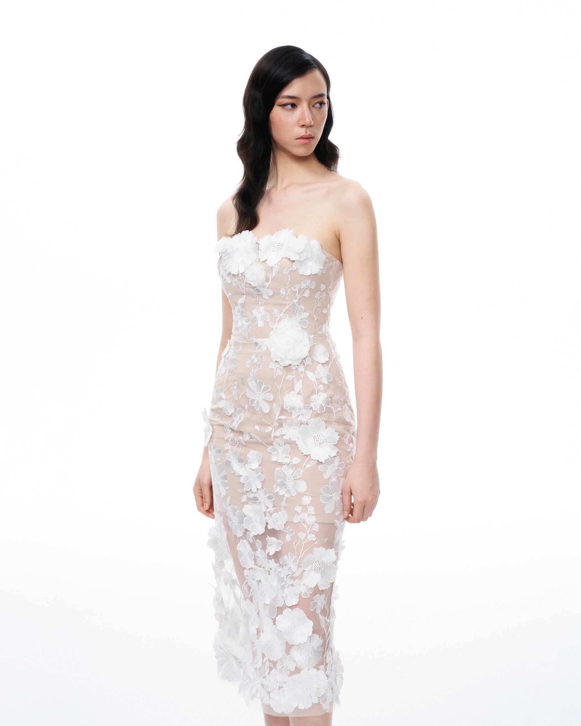 Lysandra 3D Floral Embroidered Maxi Dress - White 10 | UK Lysandra 3D Floral Embroidered Maxi Dress - White 10 | UK