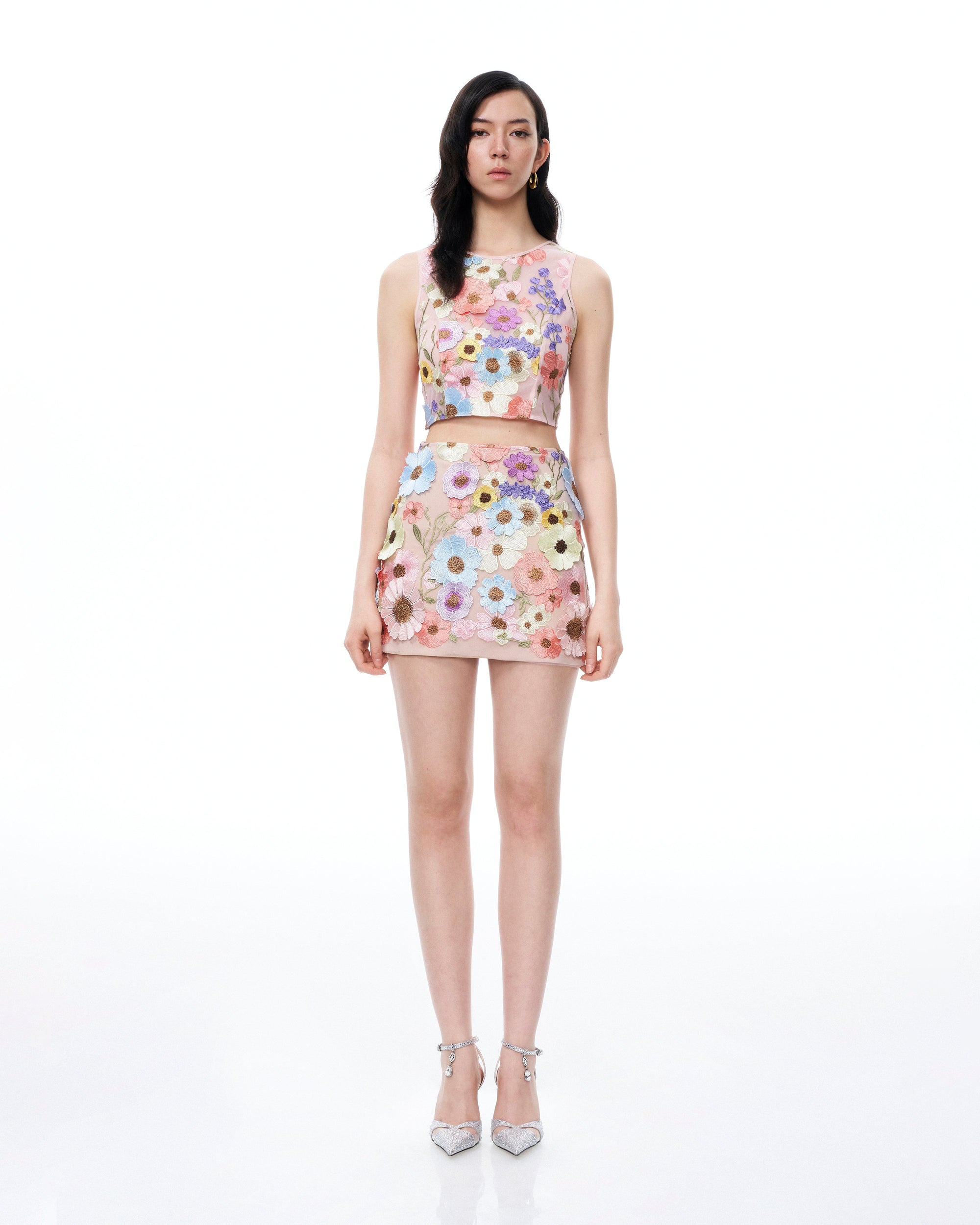 Valentino 3D Floral Embroidered Dress Set - Pastel Multi | JW PEI Valentino 3D Floral Embroidered Dress Set - Pastel Multi | JW PEI