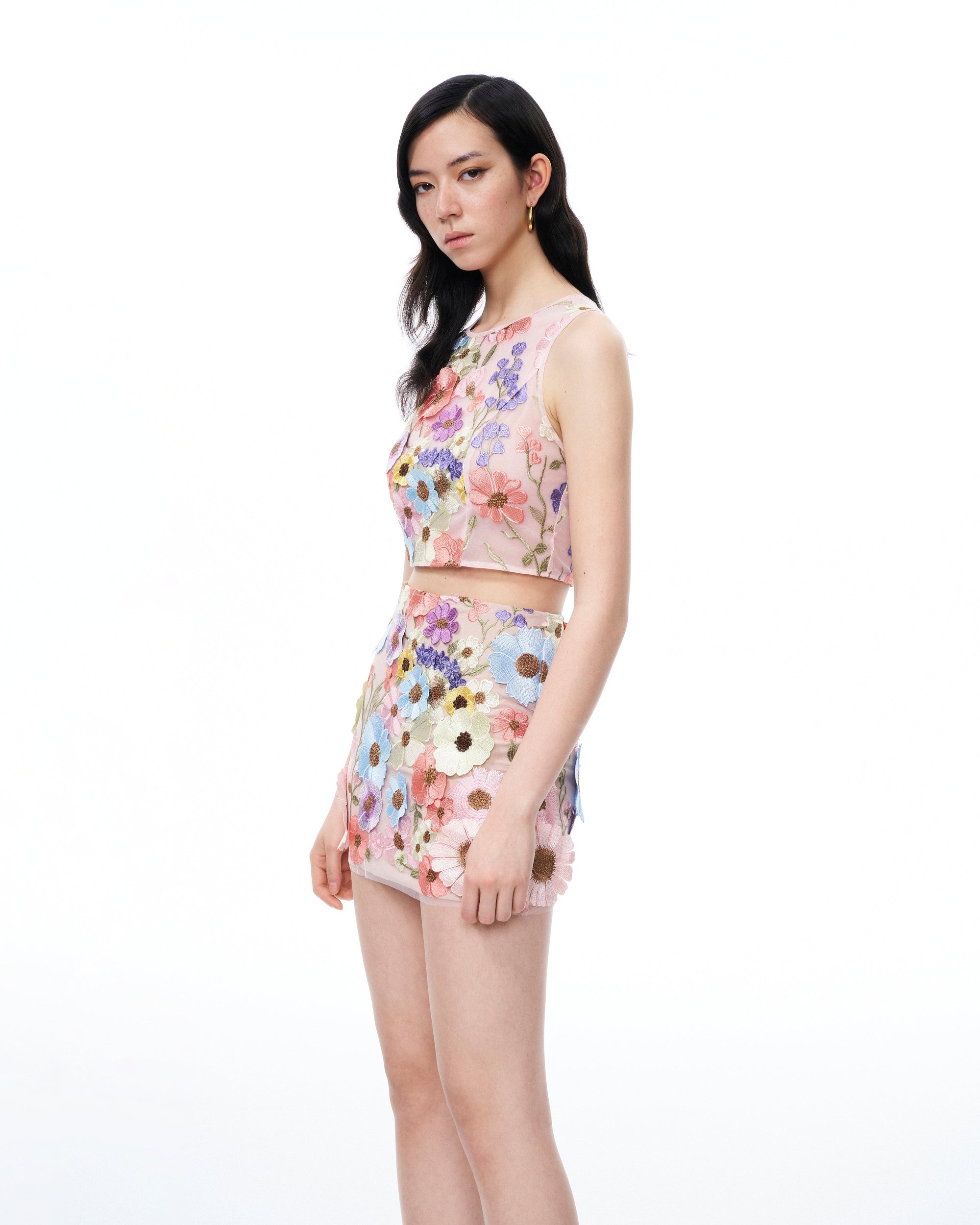 Valentino 3D Floral Embroidered Dress Set - Pastel Multi | JW PEI Valentino 3D Floral Embroidered Dress Set - Pastel Multi | JW PEI