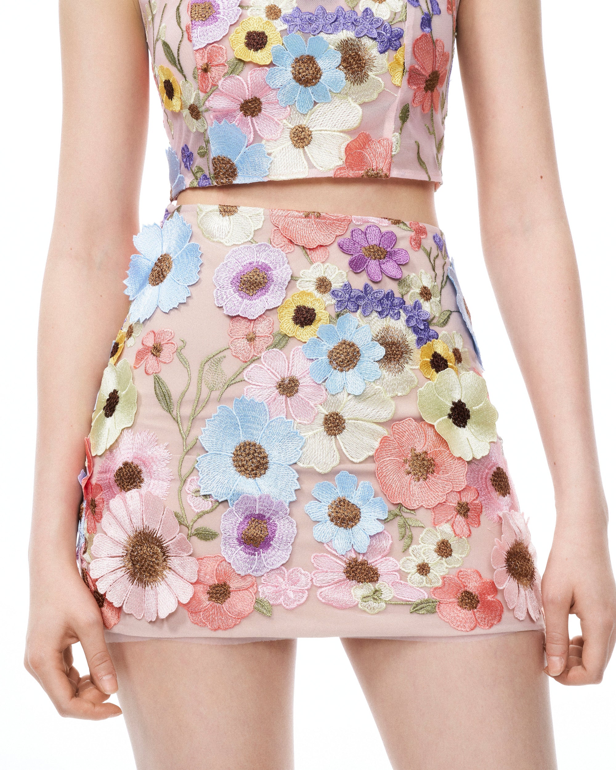 Valentino 3D Floral Embroidered Dress Set - Pastel Multi | JW PEI Valentino 3D Floral Embroidered Dress Set - Pastel Multi | JW PEI