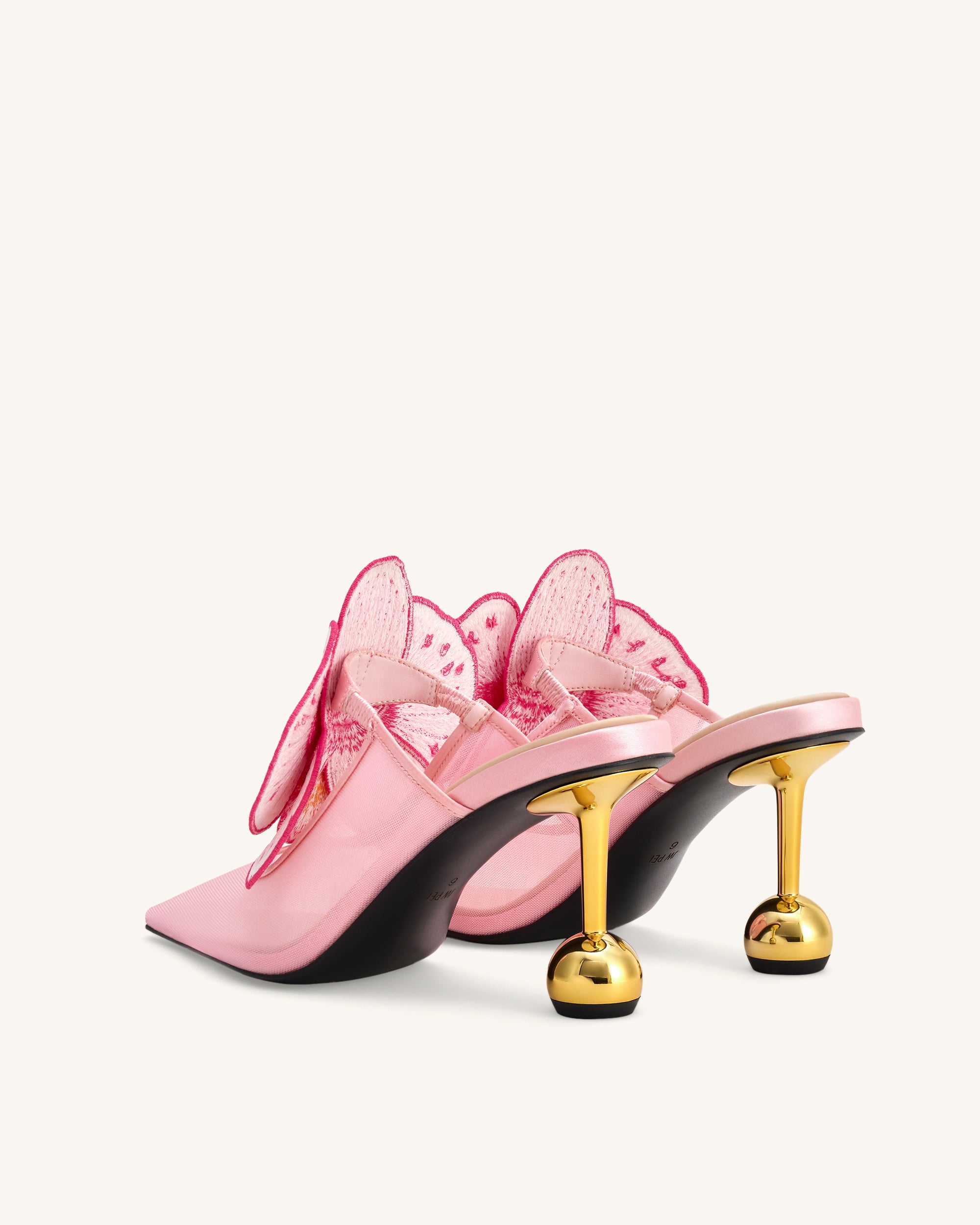 Sofia Orchid Sphere Heel Mules - Pink