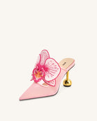 Sofia Orchid Sphere Heel Mules - Pink