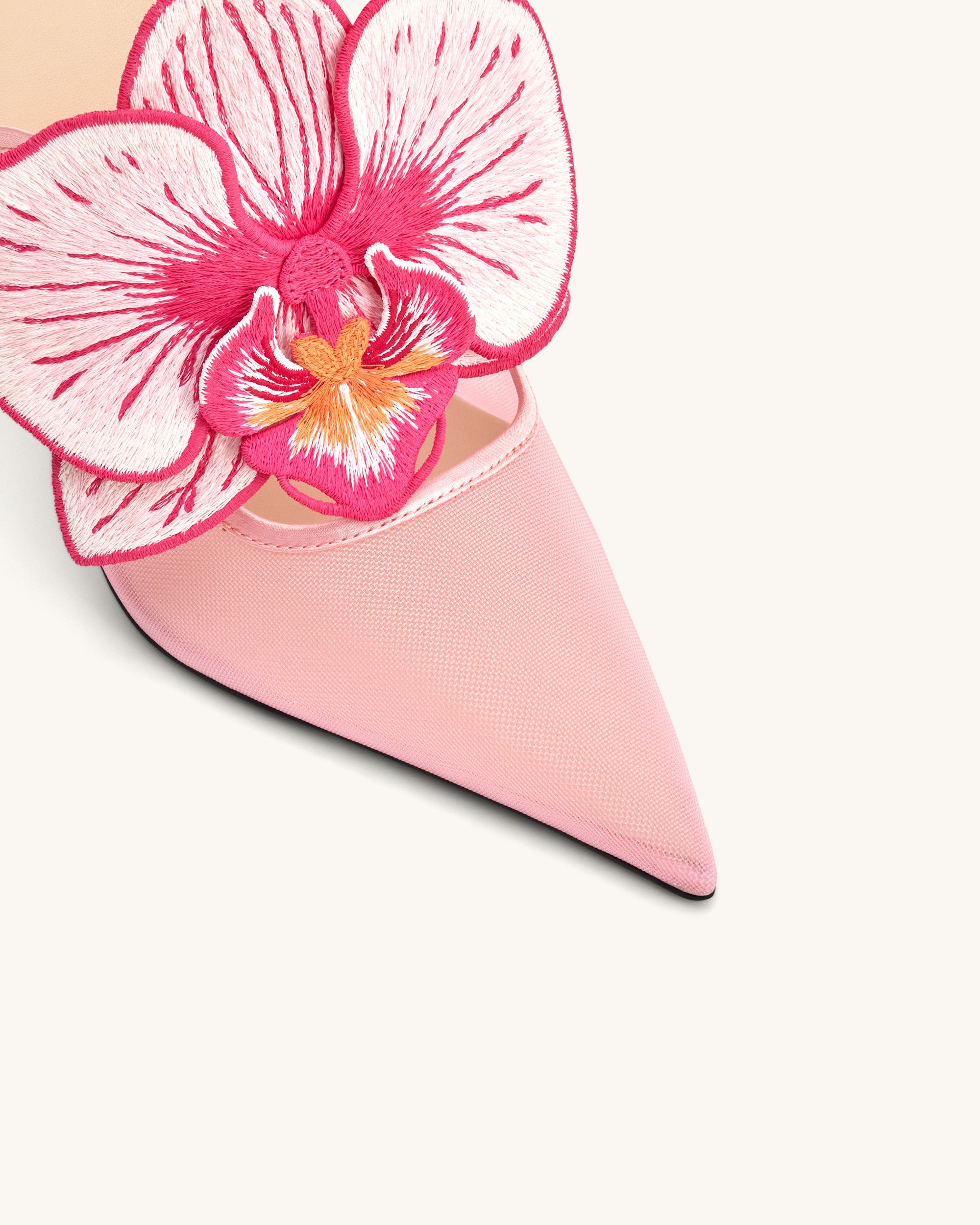 Sofia Orchid Sphere Heel Mules - Pink | JW PEI