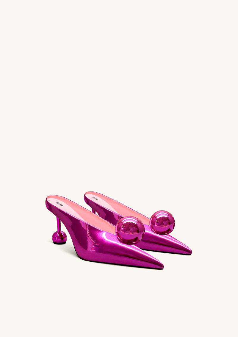 Sofia Angled Vamp Heel Mules - Rose Red