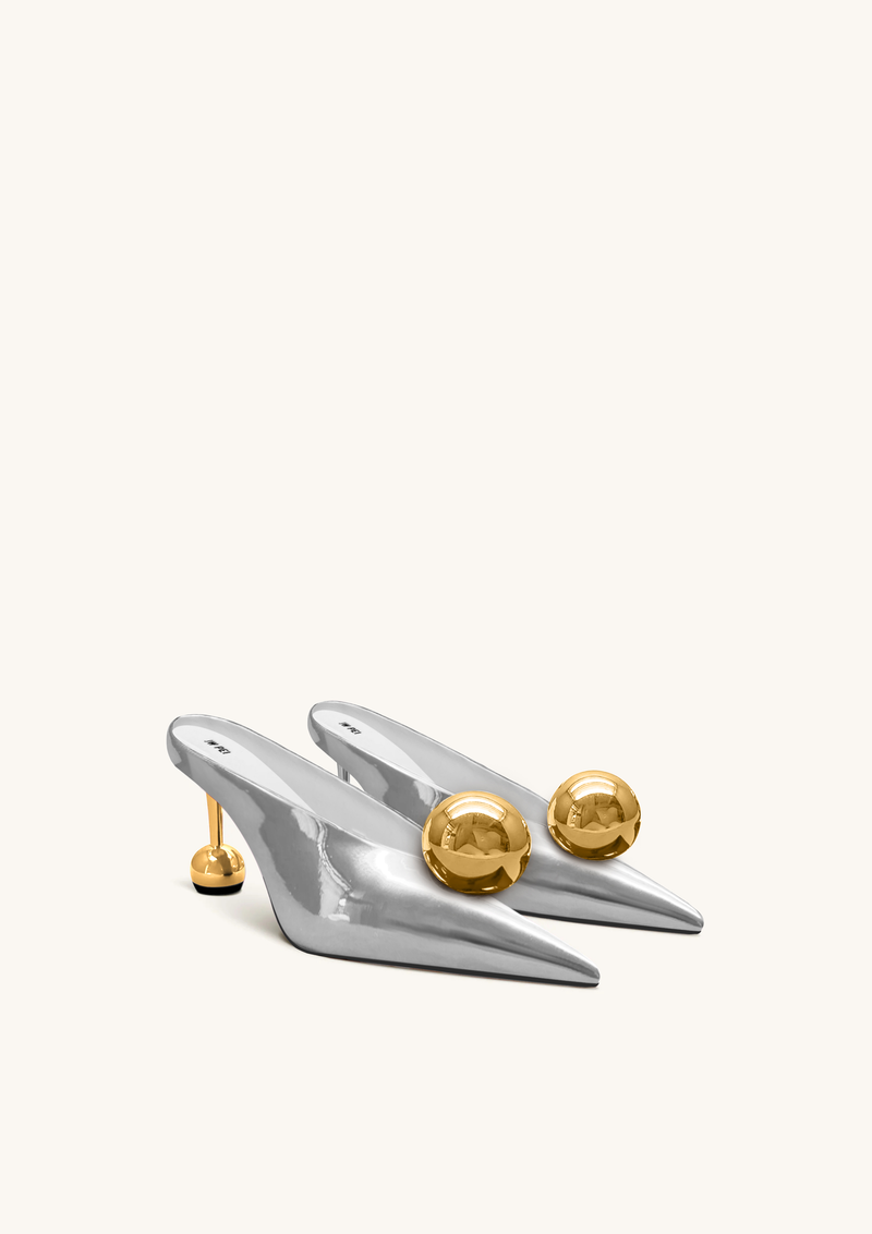 Sofia Sphere Heel Mules - Silver & Gold
