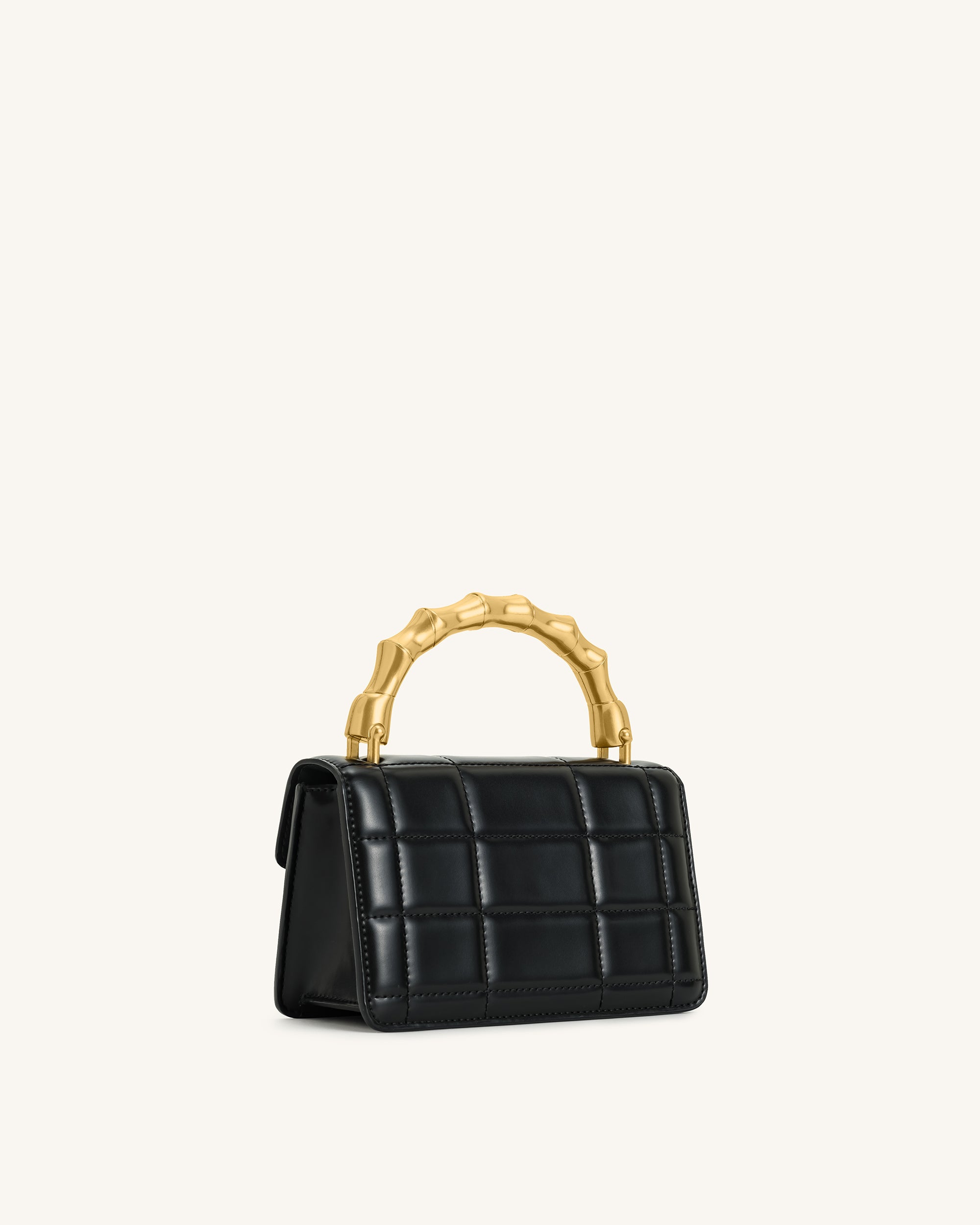 Kaia Bamboo Metal Handle Handbag - Black | JW PEI