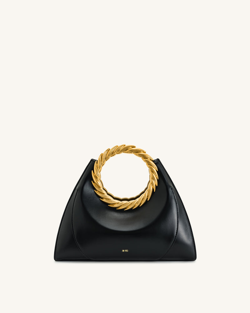 Ariana Leaf Handle Mini Bag - Black