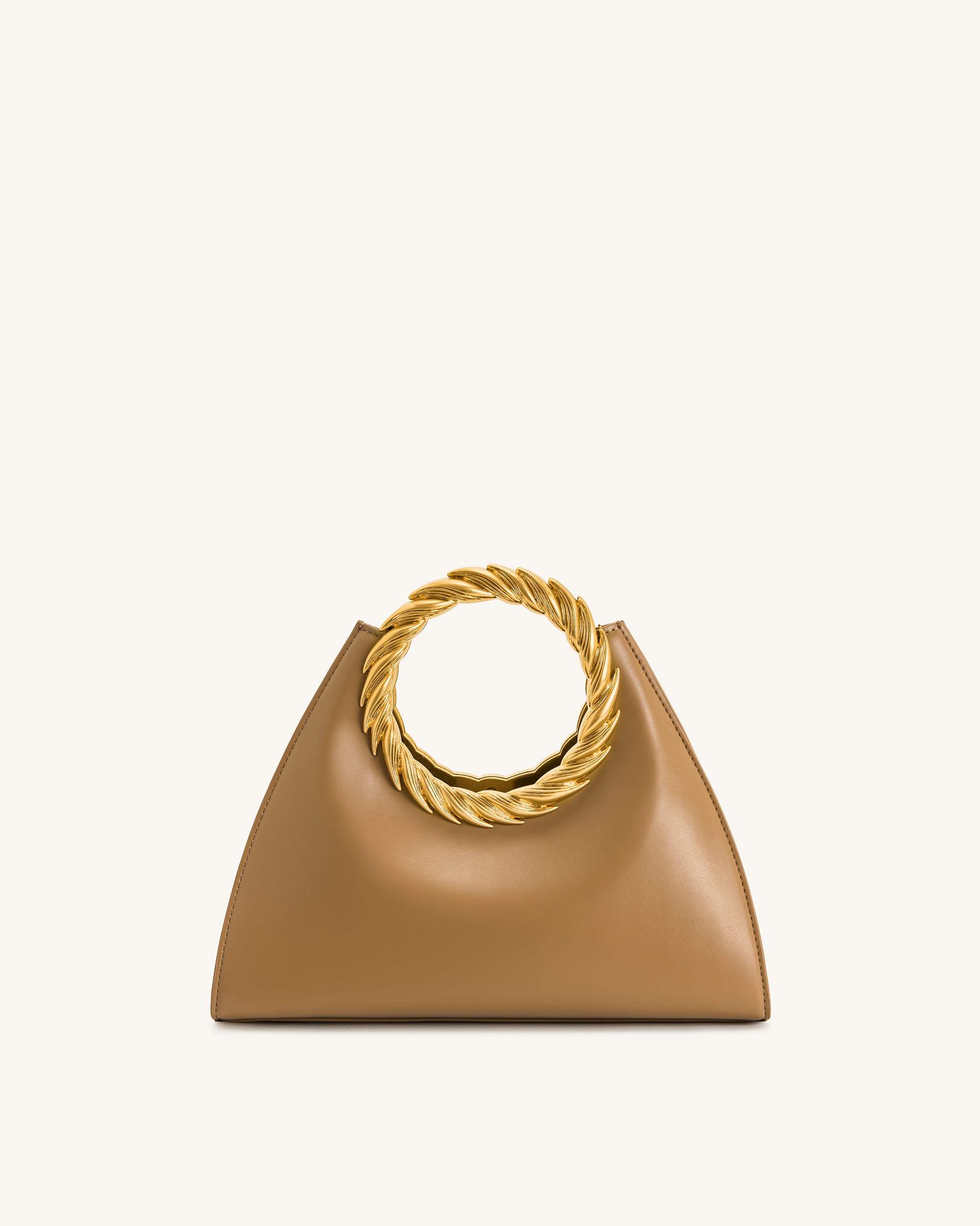 Amiya Leaf Handle Sculpture Bag - Brown | JW PEI