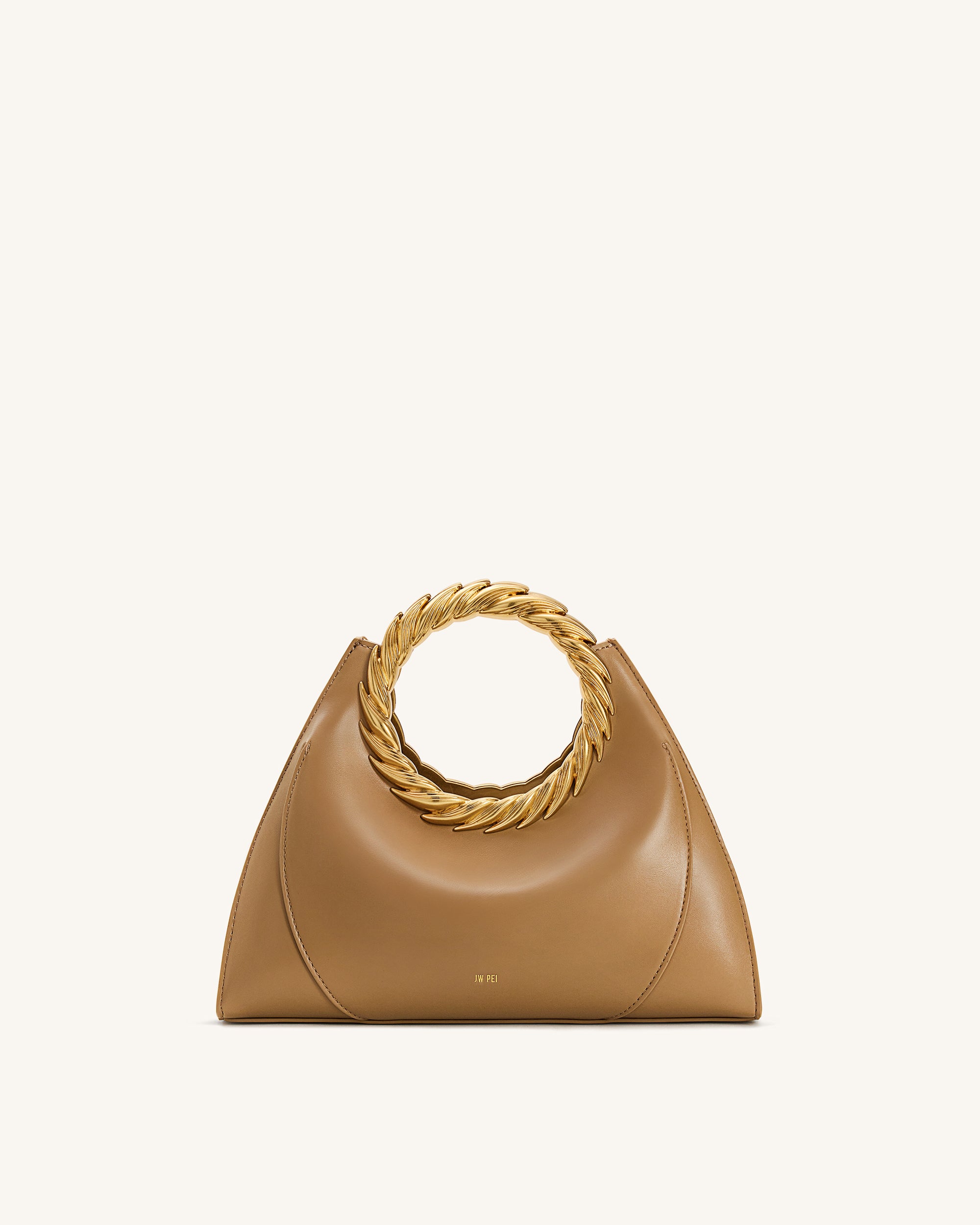 Amiya Leaf Handle Sculpture Bag - Brown | JW PEI