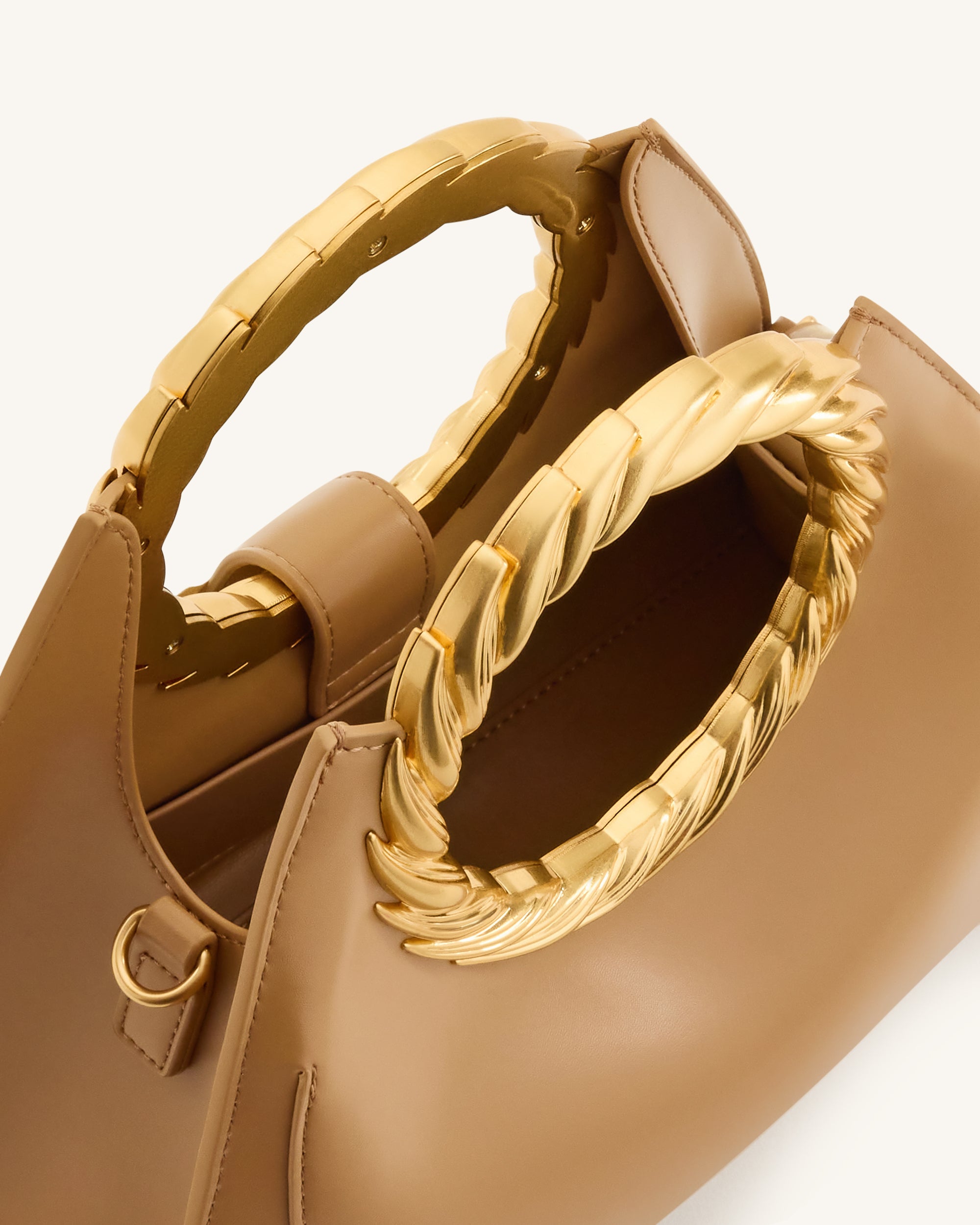 Amiya Leaf Handle Sculpture Bag - Brown | JW PEI