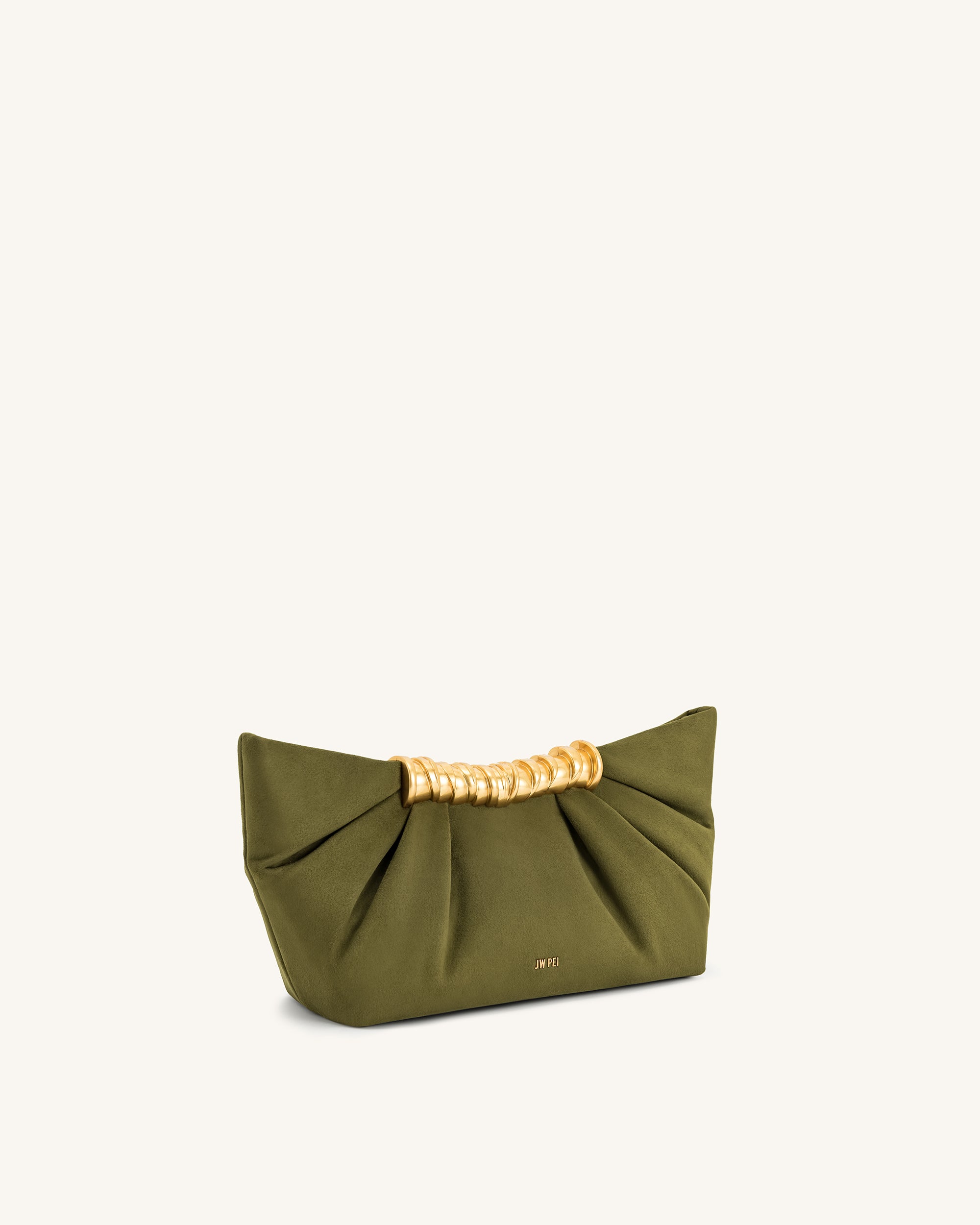 Leia Pleated Clutch - Dark Olive | JW PEI