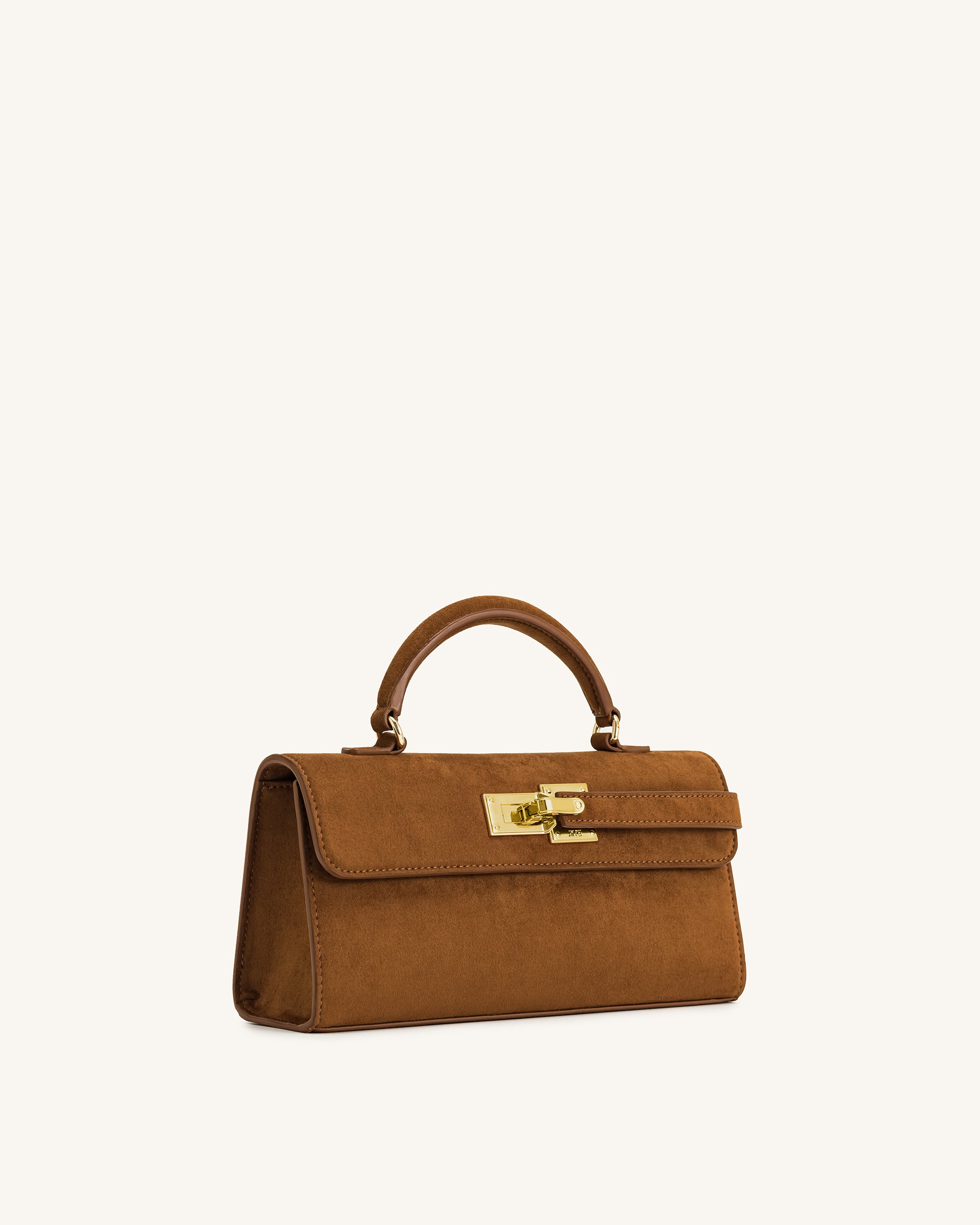 Keyla Faux Suede Top Handle Bag - Brown | JW PEI
