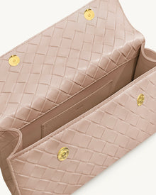 Keyla Weave Texture Top Handle Bag - Pink