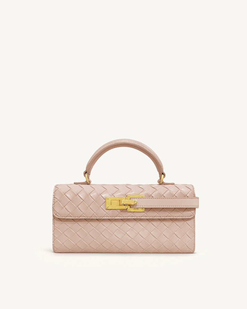 Keyla Weave Texture Top Handle Bag - Pink