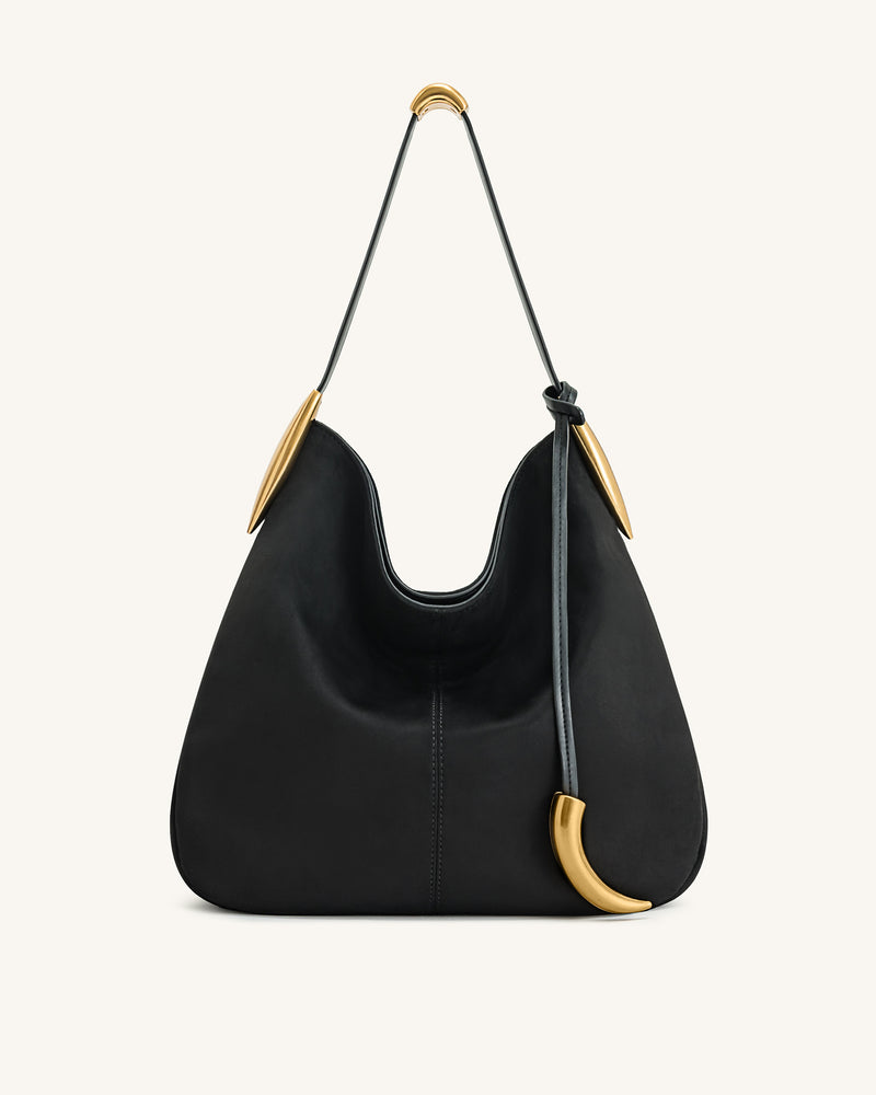 Zoey Pockets Shoulder Bag - Black