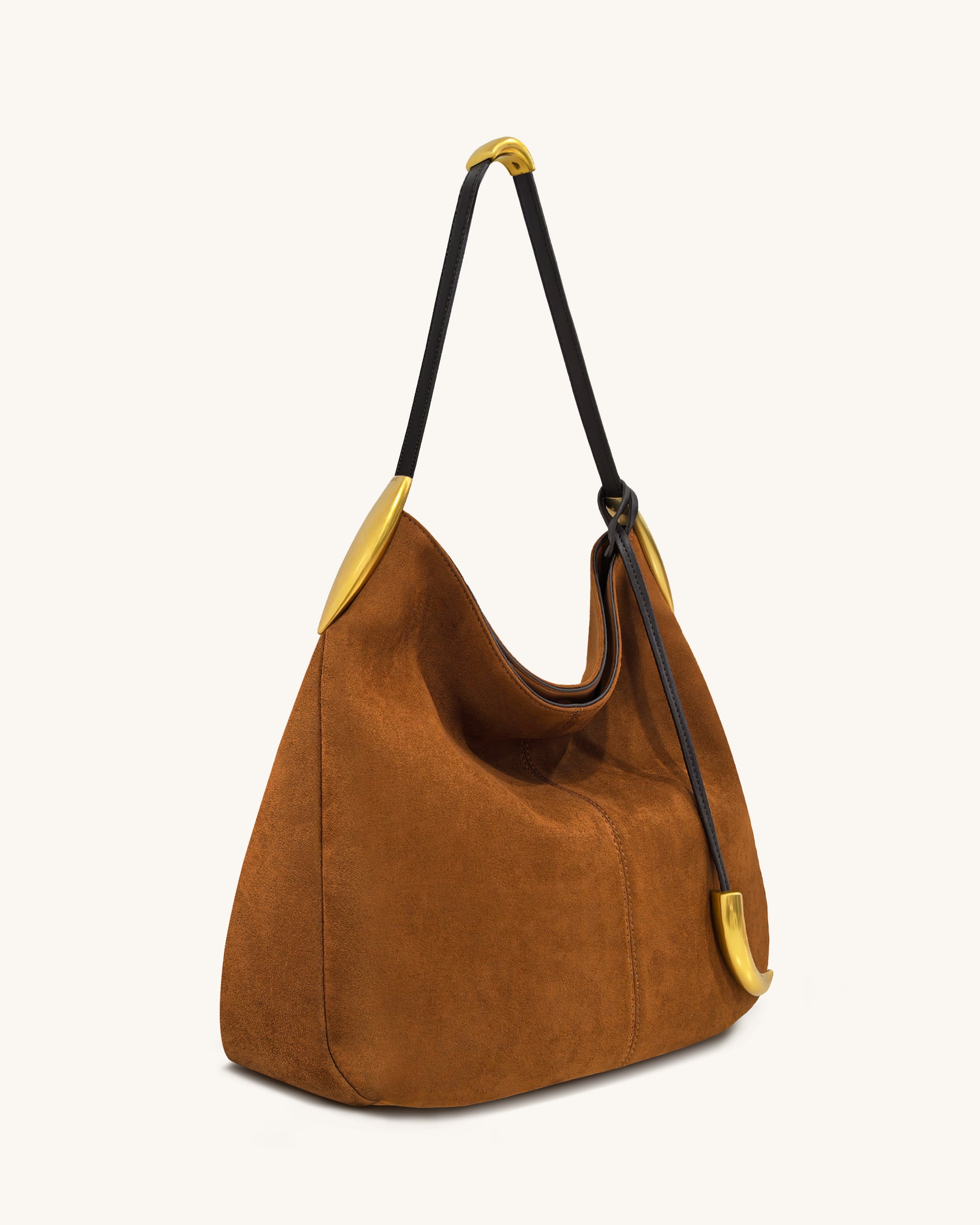 Nina Metal Charm Hobo Bag - Brown