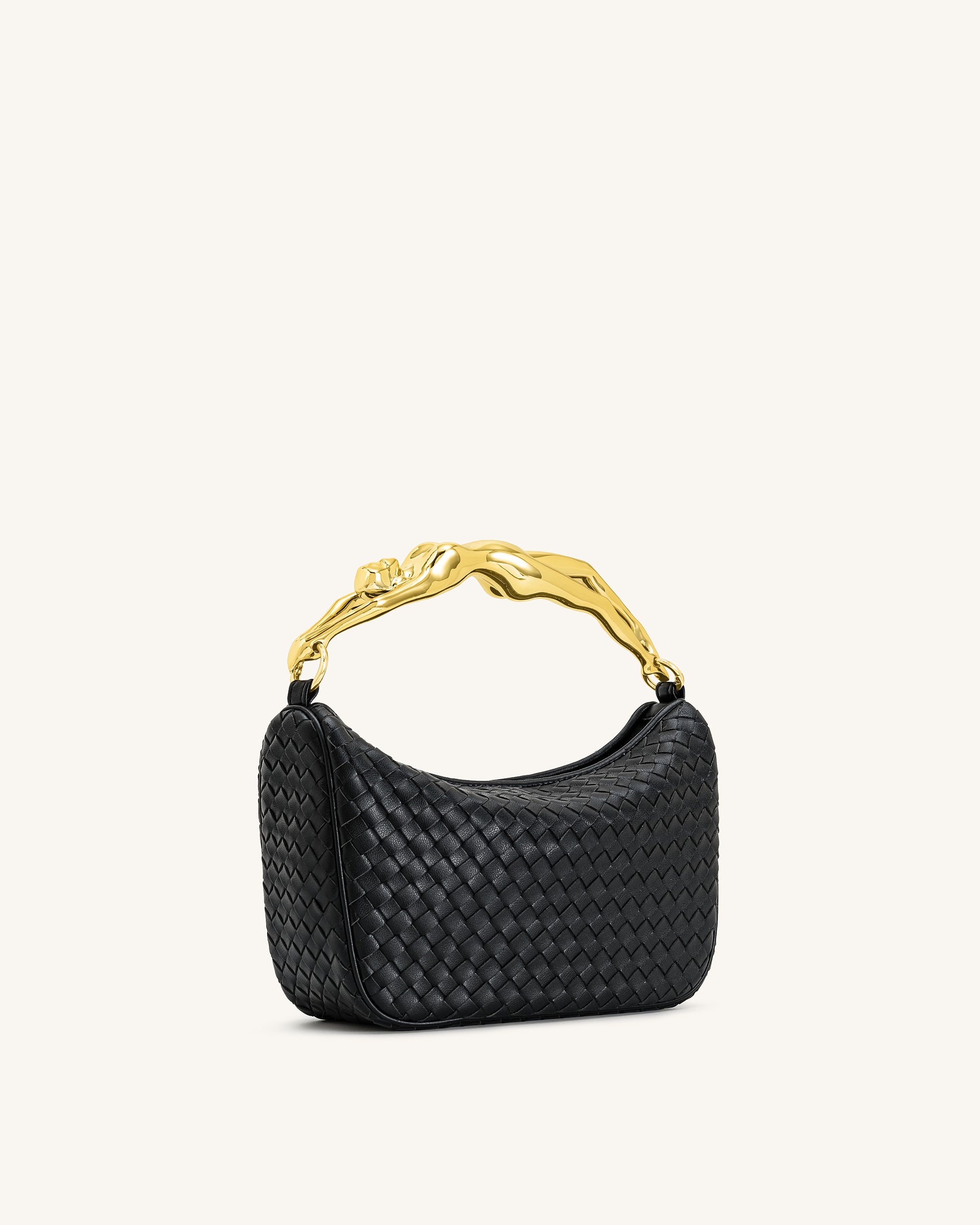 Jenny Woven Human-shaped Handle Handbag - Black | JW PEI Jenny Woven Human-shaped Handle Handbag - Black | JW PEI