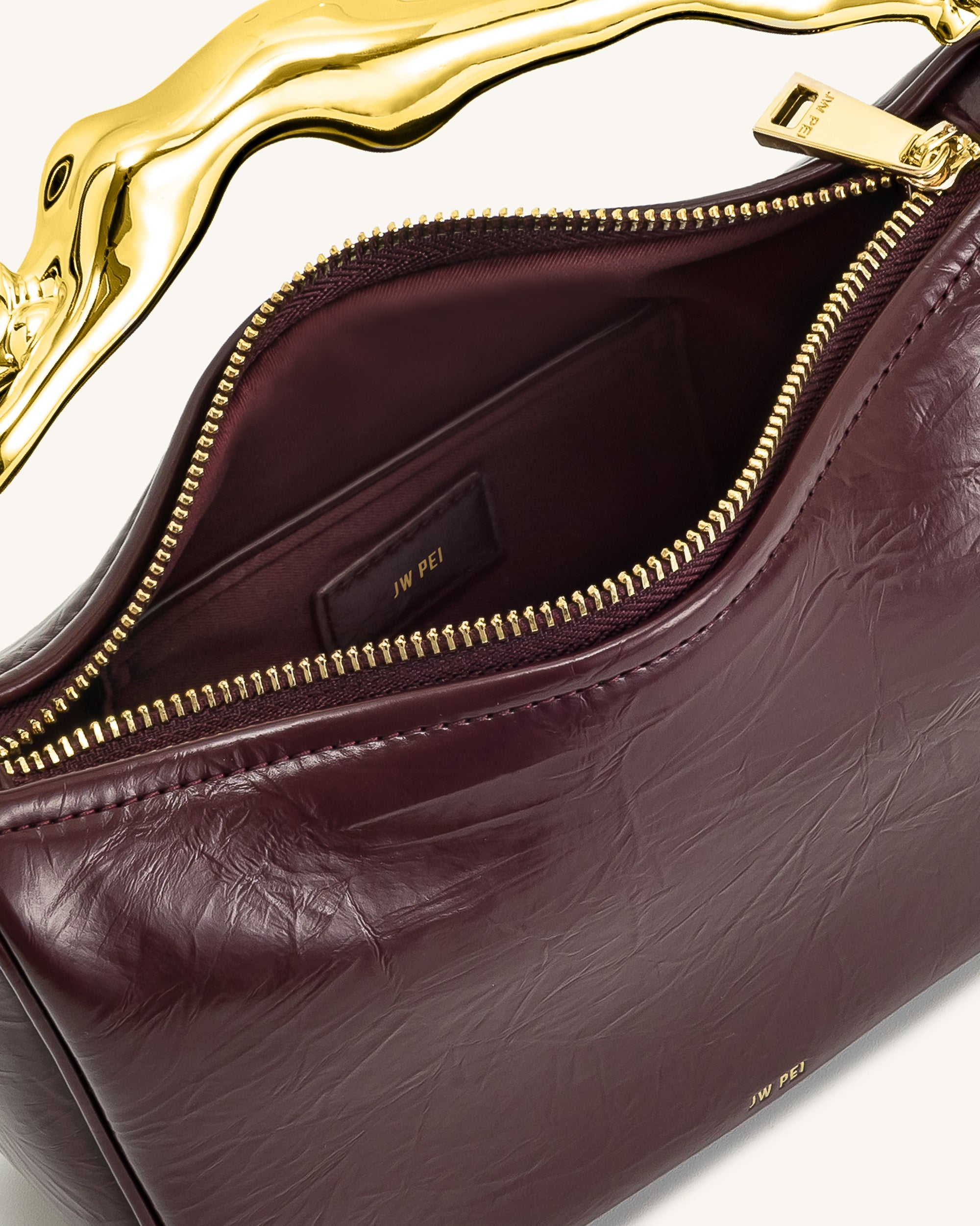 Jenny Human-shaped Handle Handbag - Deep Burgundy | JW PEI