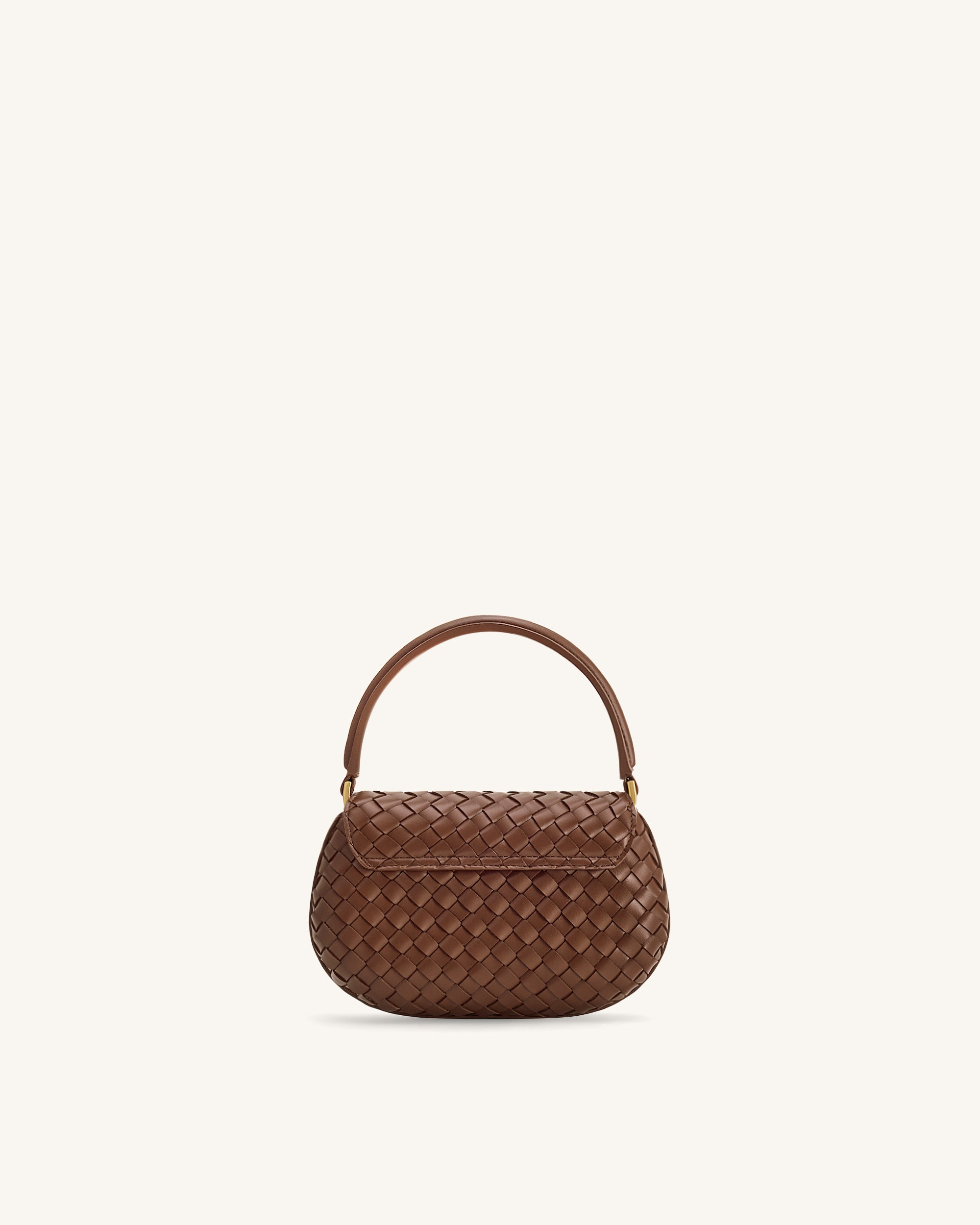 Zuri Hand Woven Round Top Handle Bag - Brown