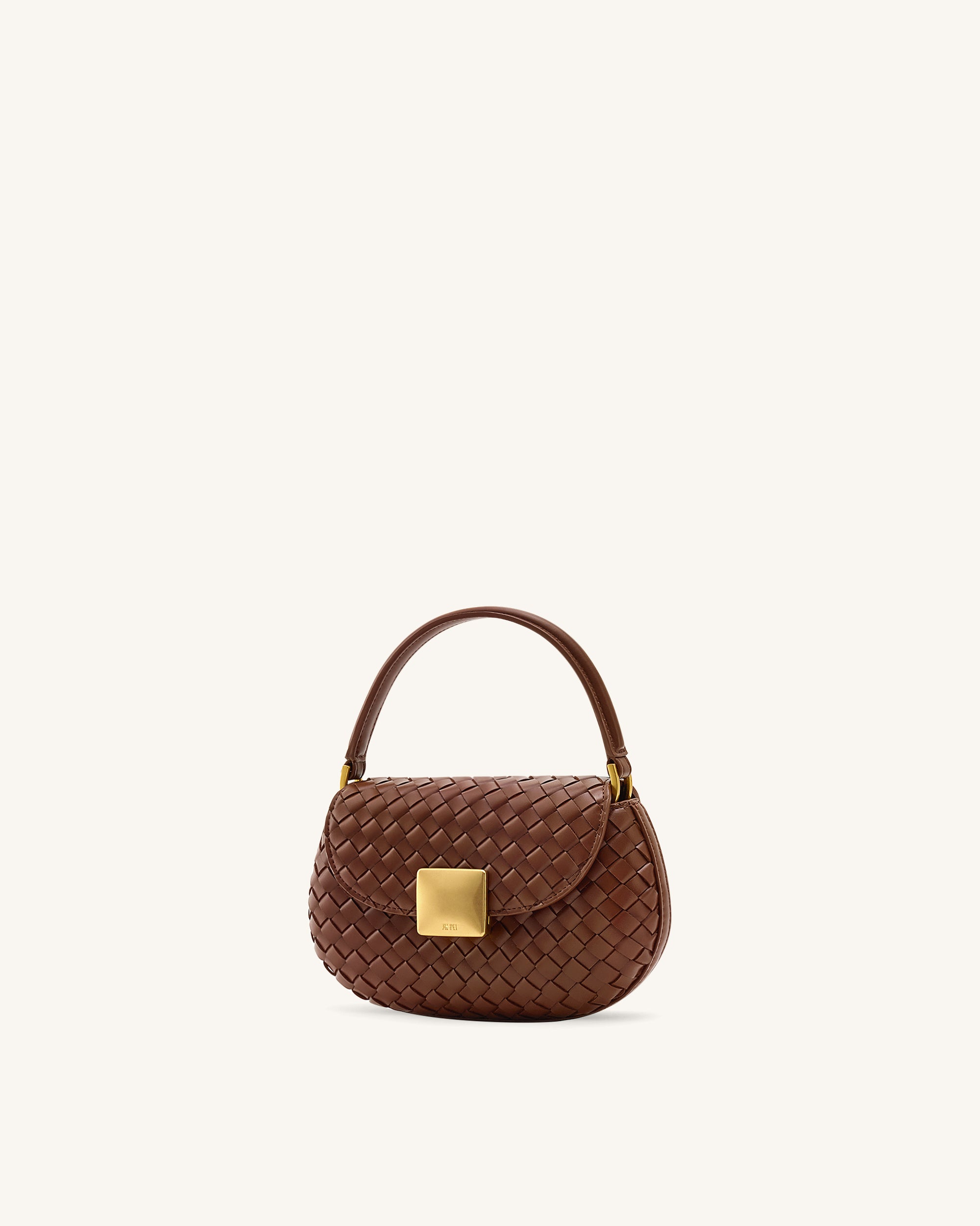 Zuri Hand Woven Round Top Handle Bag - Brown | JW PEI