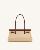 Yara Faux Suede Shoulder Bag - Dark Brown