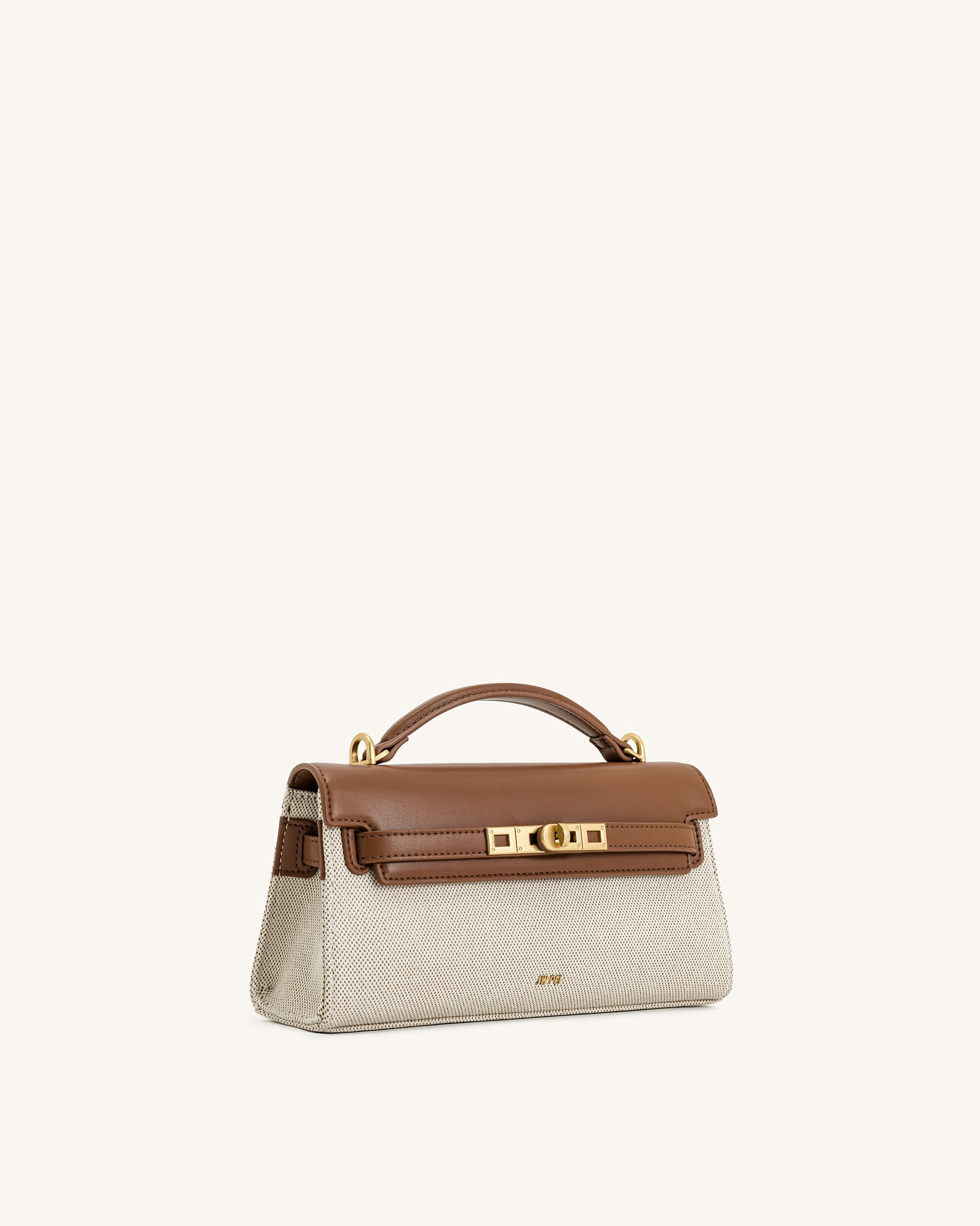 Noor Top Handle Bag - Brown Canvas | JW PEI