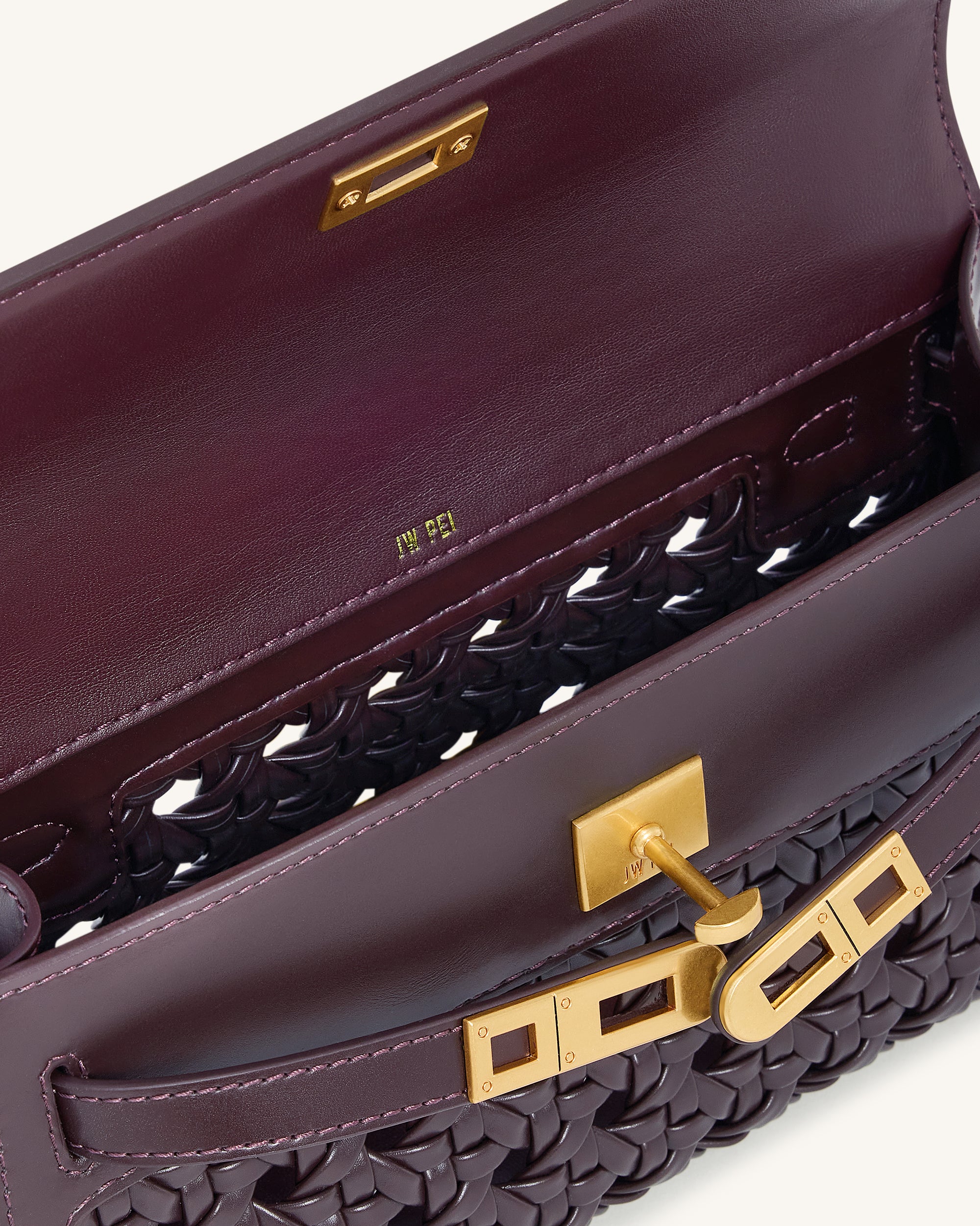 Noor Top Handle Bag - Dark Red | JW PEI