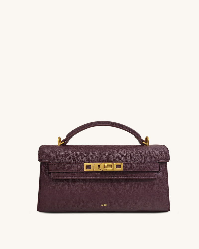 Noor Top Handle Bag - White Croc