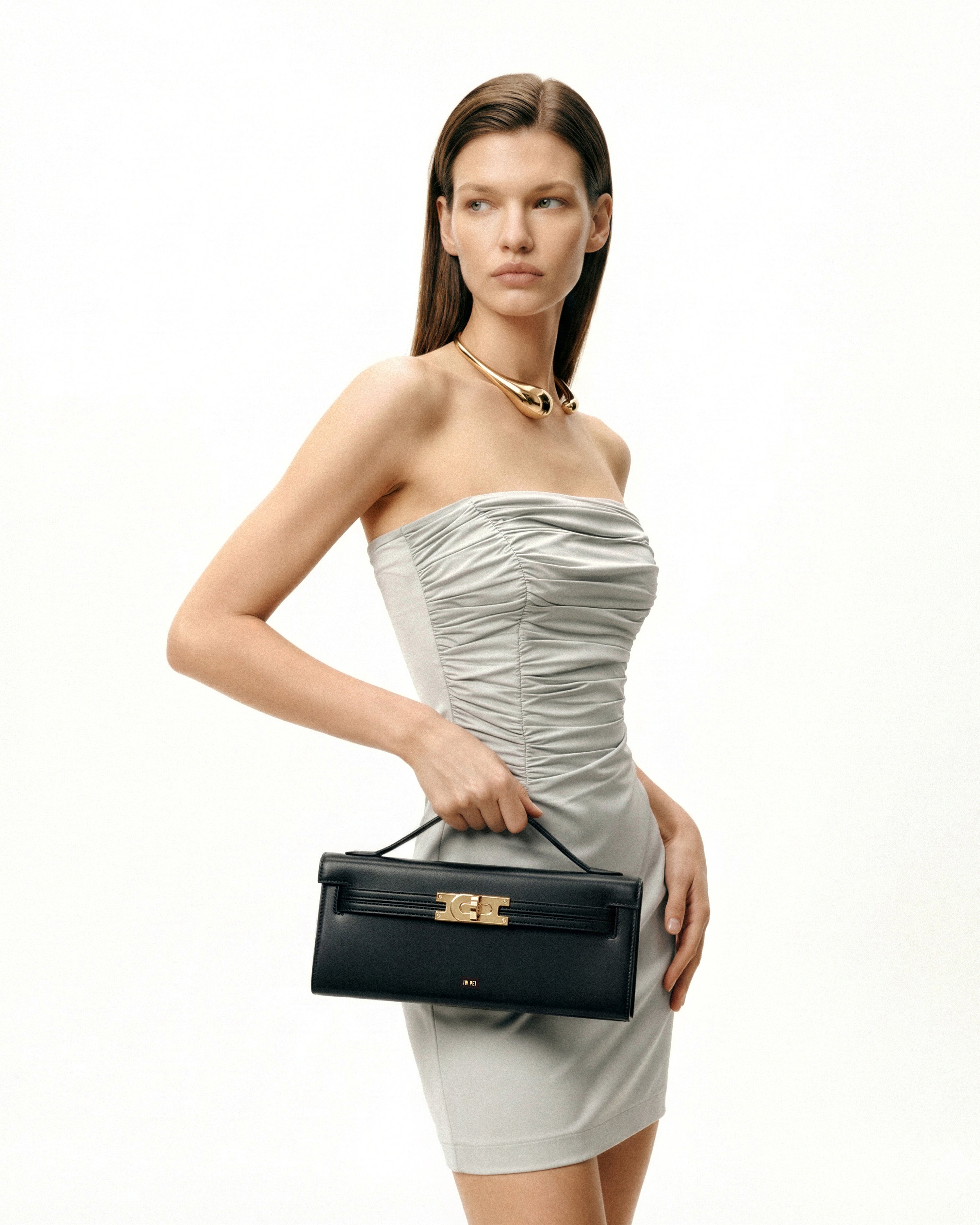 Bria Structured Top Handle Bag - Black | JW PEI
