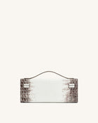 Bria Structured Top Handle Bag - White Croc
