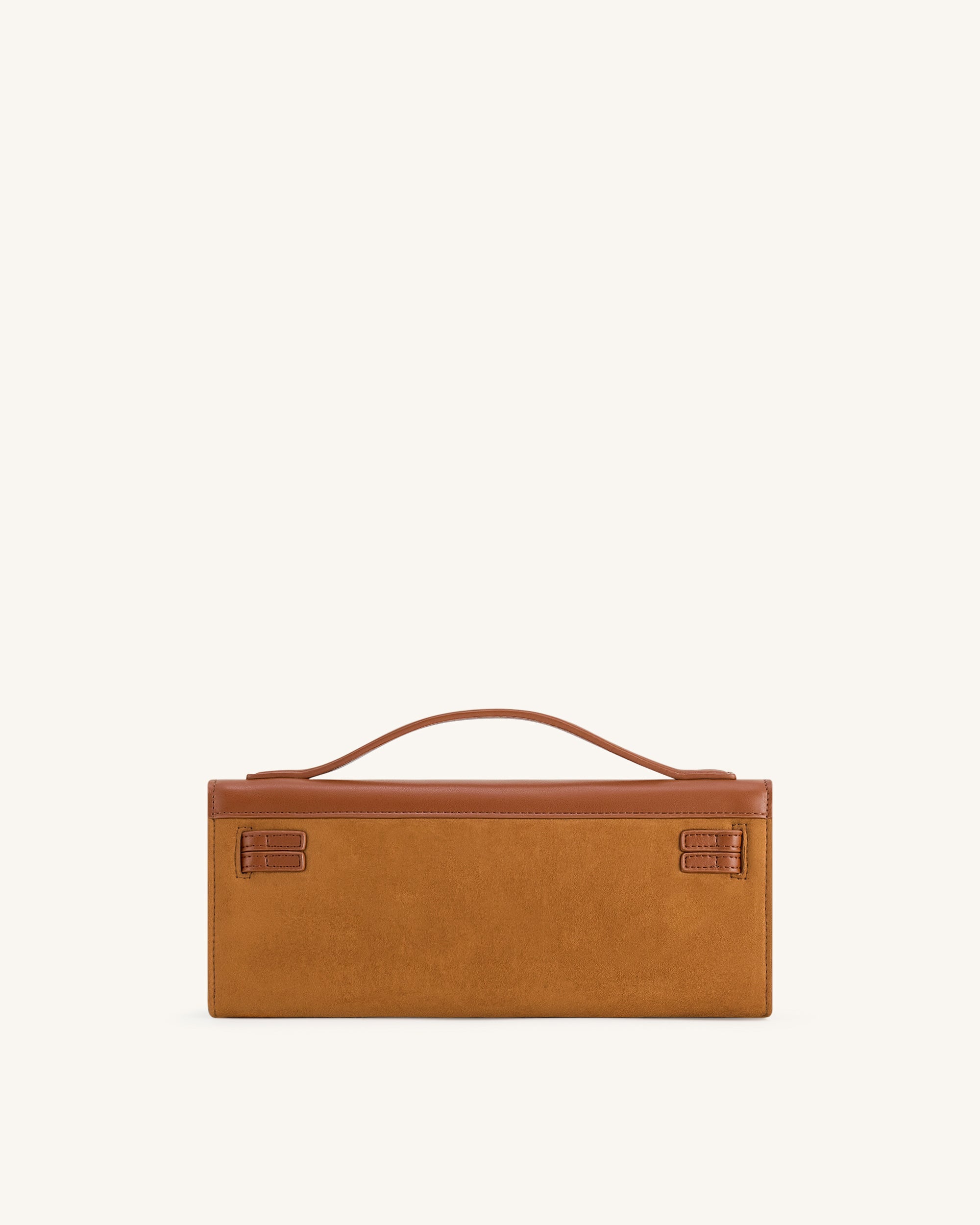 Bria Faux Suede Structured Top Handle Bag - Brown | JW PEI