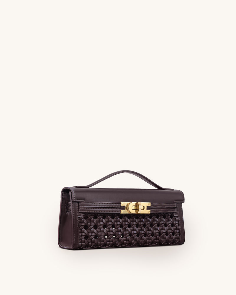 Bria Structured Top Handle Bag - Dark Red