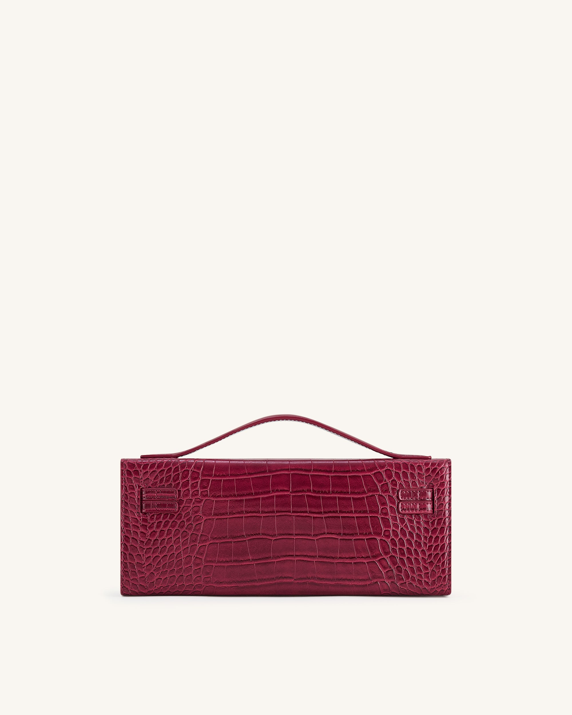 Bria Structured Top Handle Bag - Burgundy Croc | JW PEI