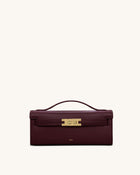 Bria Structured Top Handle Bag - Deep Burgundy