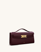 Bria Structured Top Handle Bag - Deep Burgundy