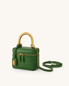 Evelyn Quilted Box Top Handle Bag - Green