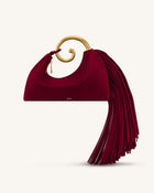 Nell Fringe Hardware Top Handle Bag - Burgundy