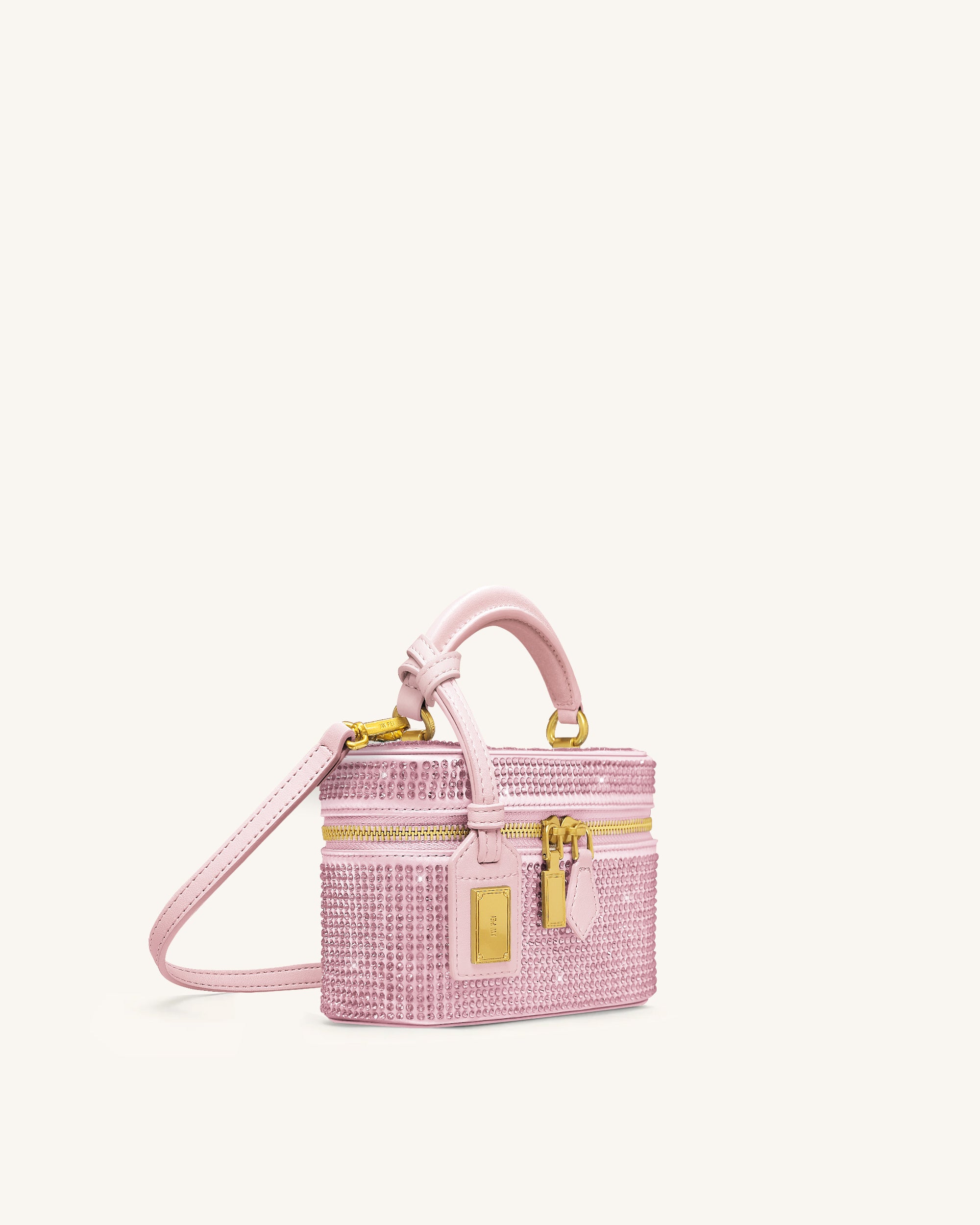 Cleo Artificial Crystal Box Shape Top Handle Bag - Pink | JW PEI