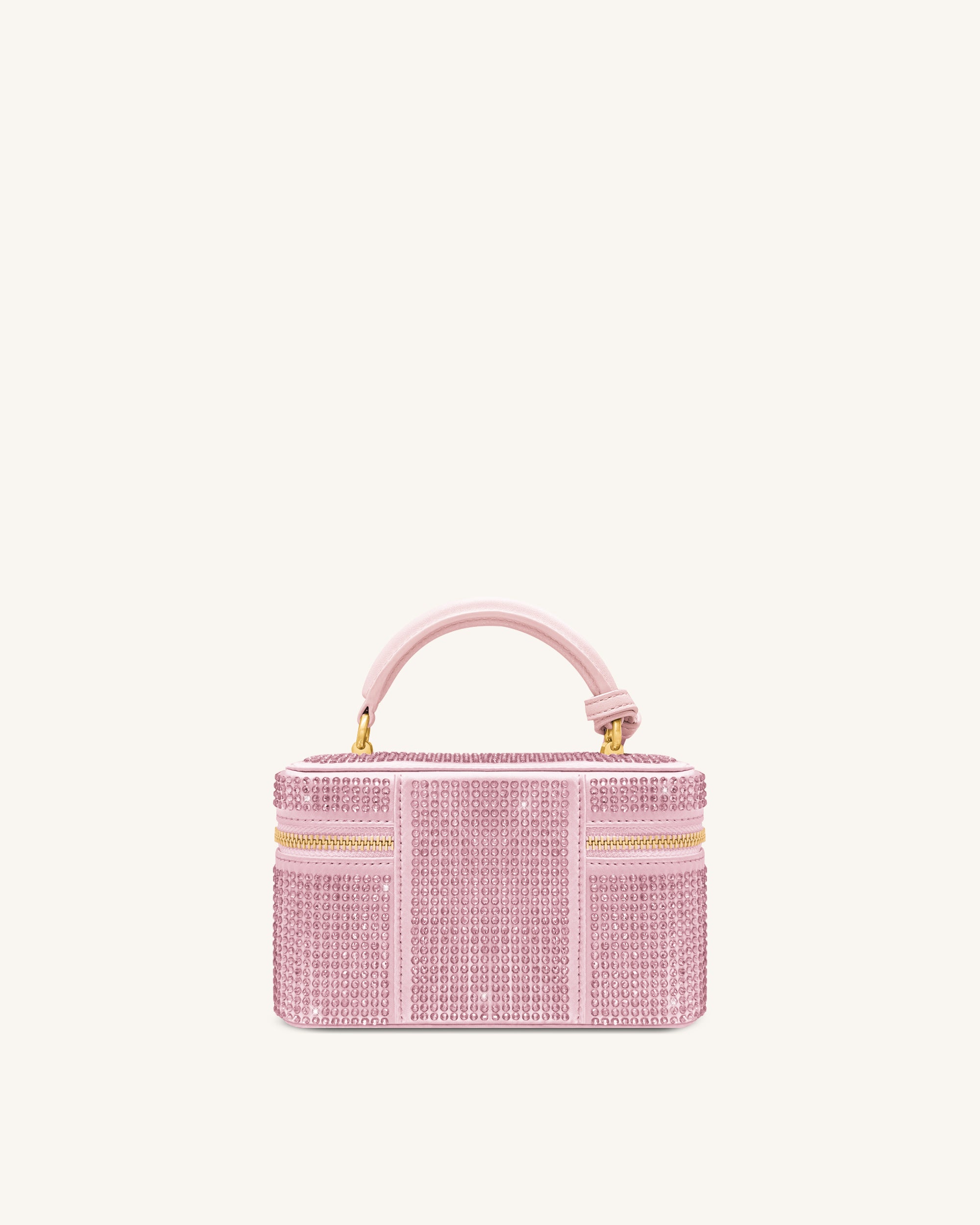 Cleo Artificial Crystal Box Shape Top Handle Bag - Pink | JW PEI