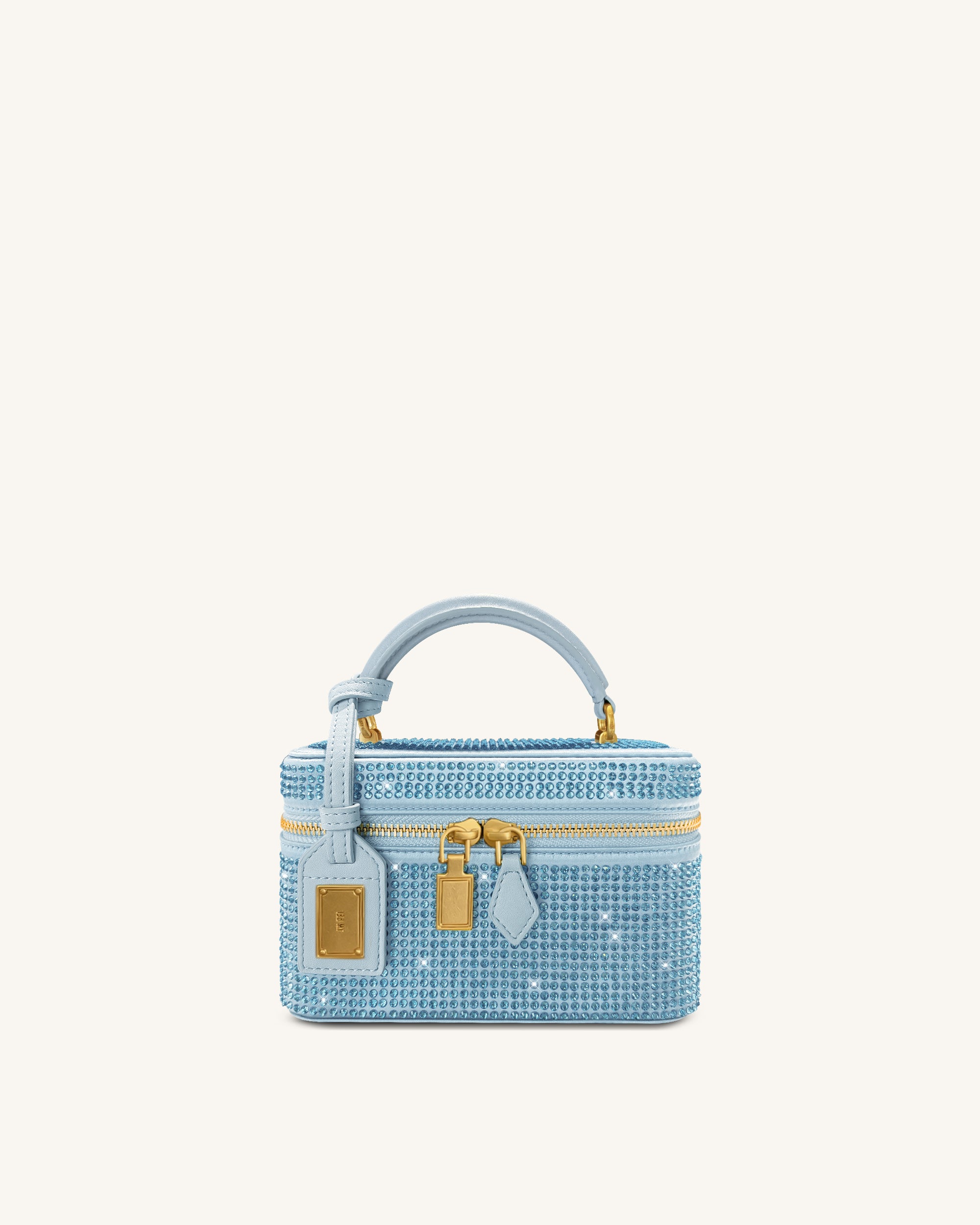 ブルーガールフェザーパーティバッグ Beauty Case 1.7 Mini in Powder Blue Lizard – STALVEY Official US Site