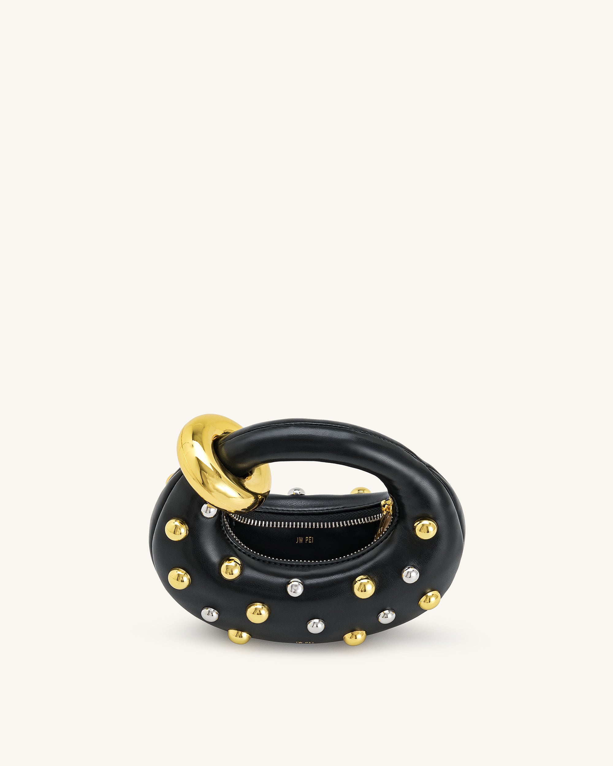 Abacus Studded Mini Top Handle Bag - Black | JW PEI