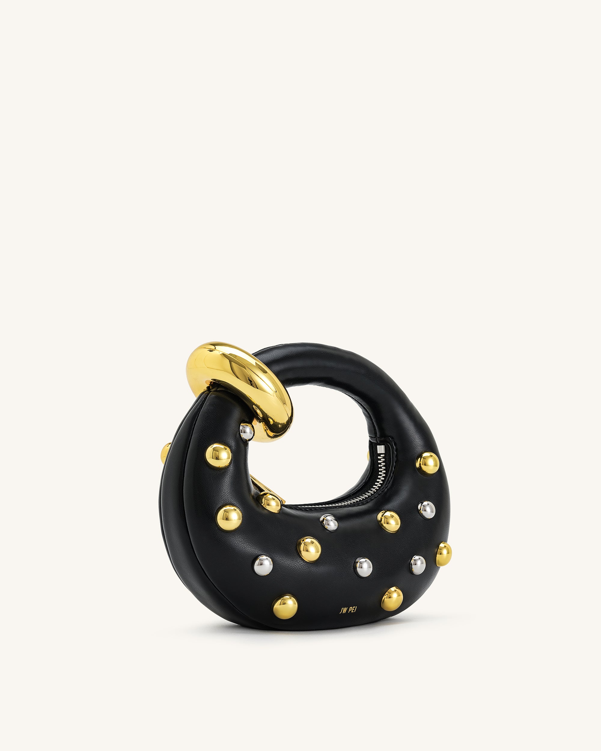 Abacus Studded Mini Top Handle Bag - Black | JW PEI