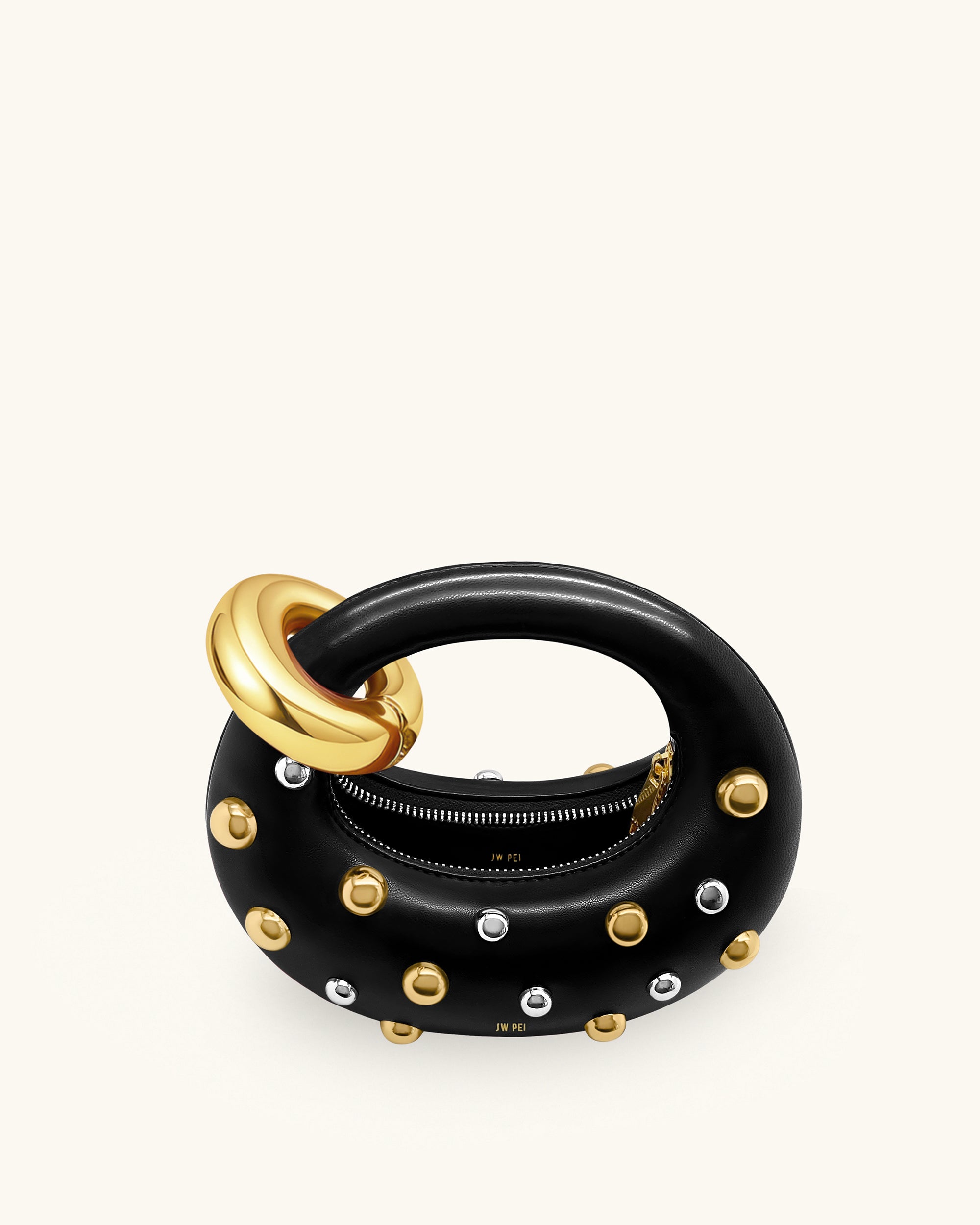 Abacus Studded Mini Top Handle Bag - Black