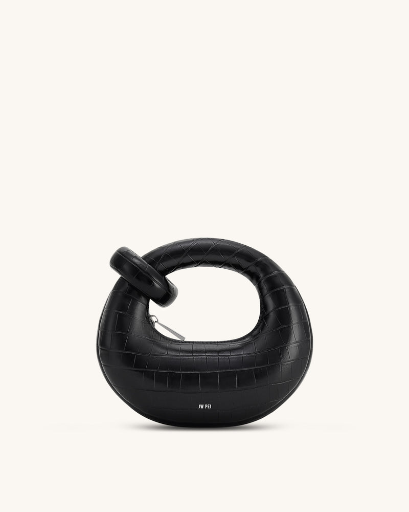 Abacus Mini Top Handle Bag - Black Croc