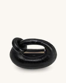 Abacus Mini Top Handle Bag - Black Croc