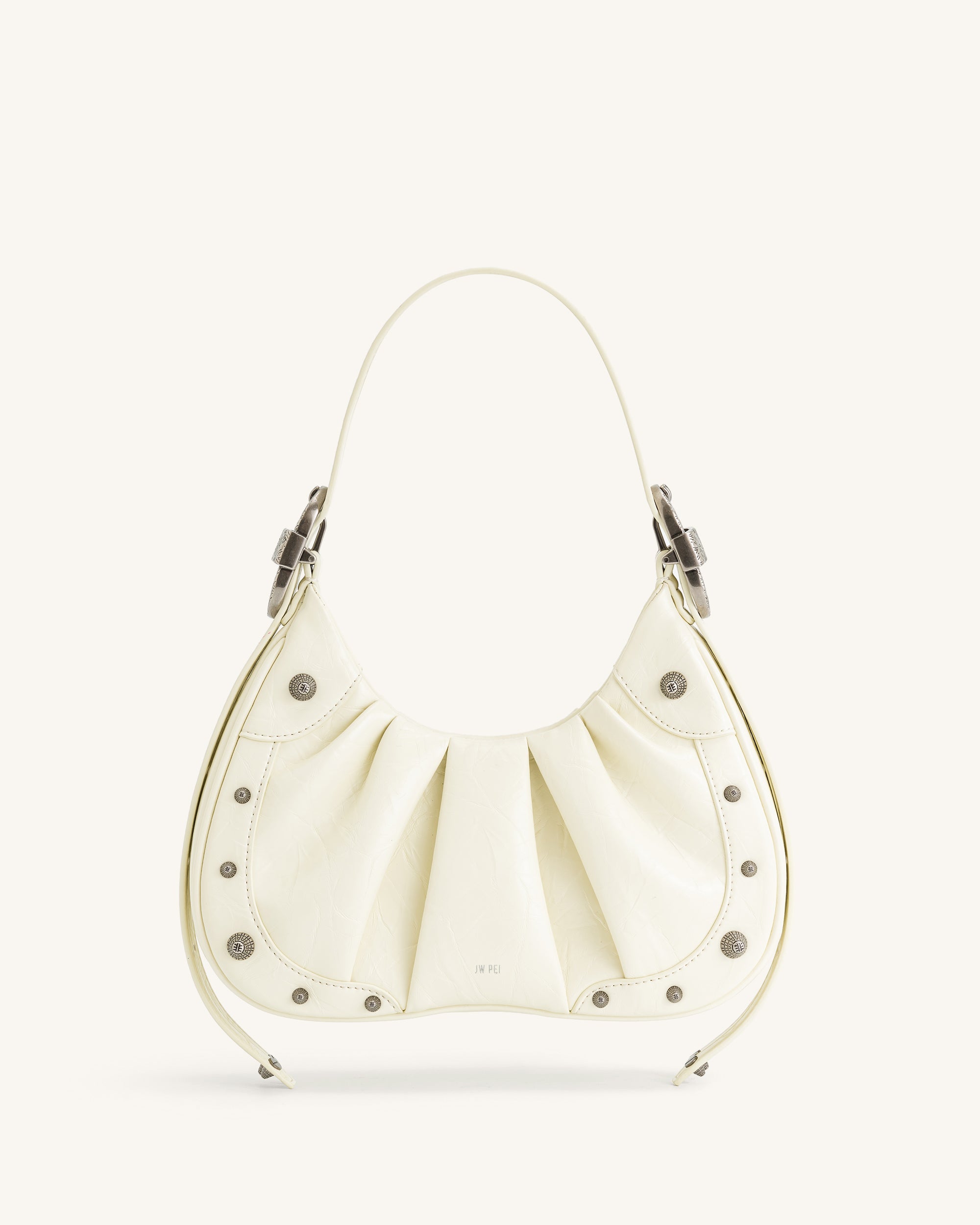 Gabbi Crushed Ruched Hobo Handbag - White Online Shopping - JW Pei