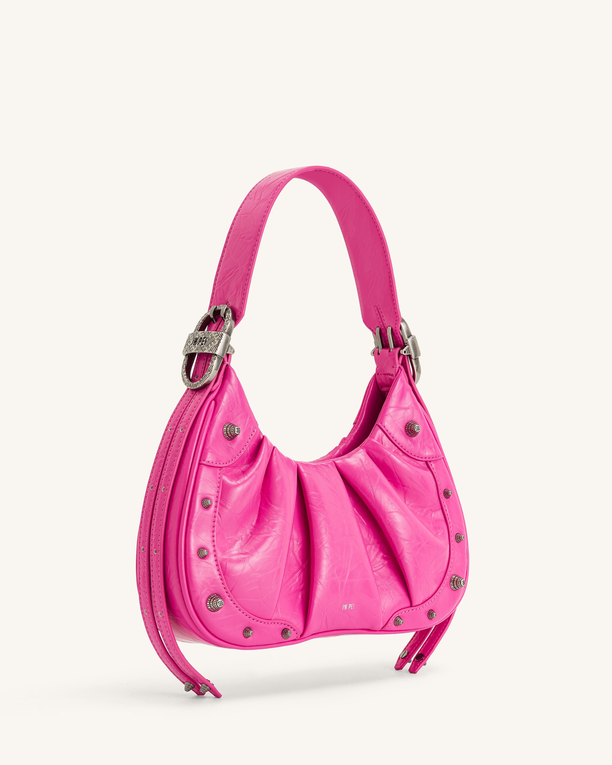 Gabbi Ruched Hobo Handbag - Magenta Online Shopping - JW Pei