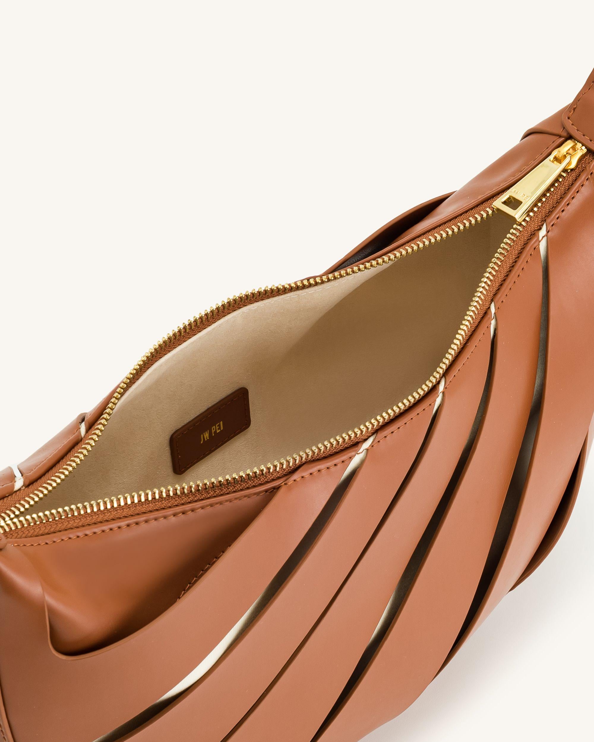 Jana Hollow Out Shoulder Bag - Brown | JW PEI